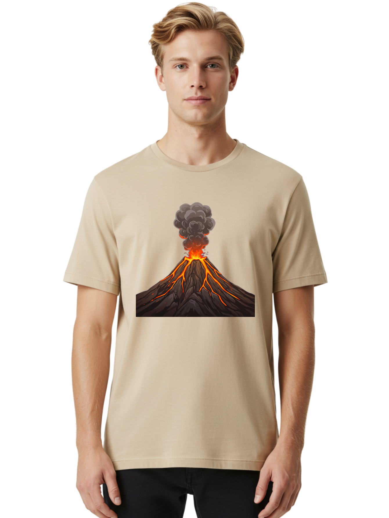 Volcano-Erupting-4 Men'S Graphic Tee, 100% Cotton, Comfortable Casual Summer Wear, Machine Washable, Vintage Camera, Old Camera, Antique Camera, Black Camera, Classic Photography, Photography Equipment, Nostalgic Device, Film Camera, Bai530