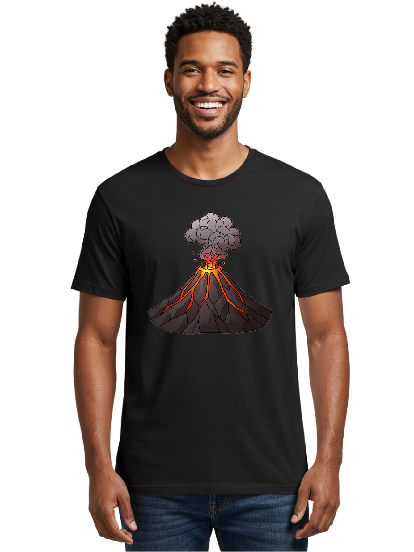 Volcano-Eruption-1 Men'S Graphic Tee, 100% Cotton, Comfortable Casual Summer Wear, Machine Washable, Vintage Camera, Old Camera, Antique Camera, Black Camera, Classic Photography, Photography Equipment, Nostalgic Device, Film Camera, Bai537
