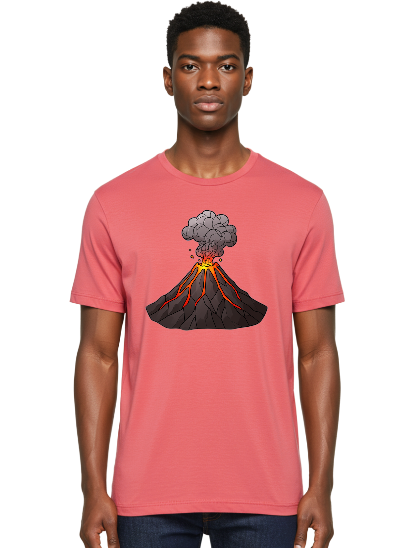 Volcano-Eruption-1 Men'S Graphic Tee, 100% Cotton, Comfortable Casual Summer Wear, Machine Washable, Vintage Camera, Old Camera, Antique Camera, Black Camera, Classic Photography, Photography Equipment, Nostalgic Device, Film Camera, Bai537