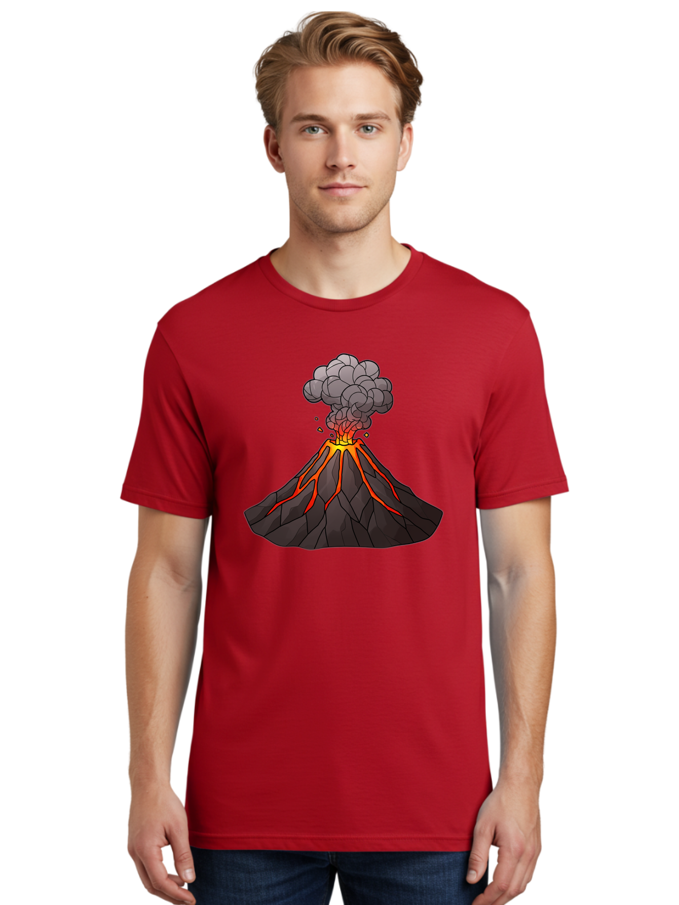 Volcano-Eruption-1 Men'S Graphic Tee, 100% Cotton, Comfortable Casual Summer Wear, Machine Washable, Vintage Camera, Old Camera, Antique Camera, Black Camera, Classic Photography, Photography Equipment, Nostalgic Device, Film Camera, Bai537