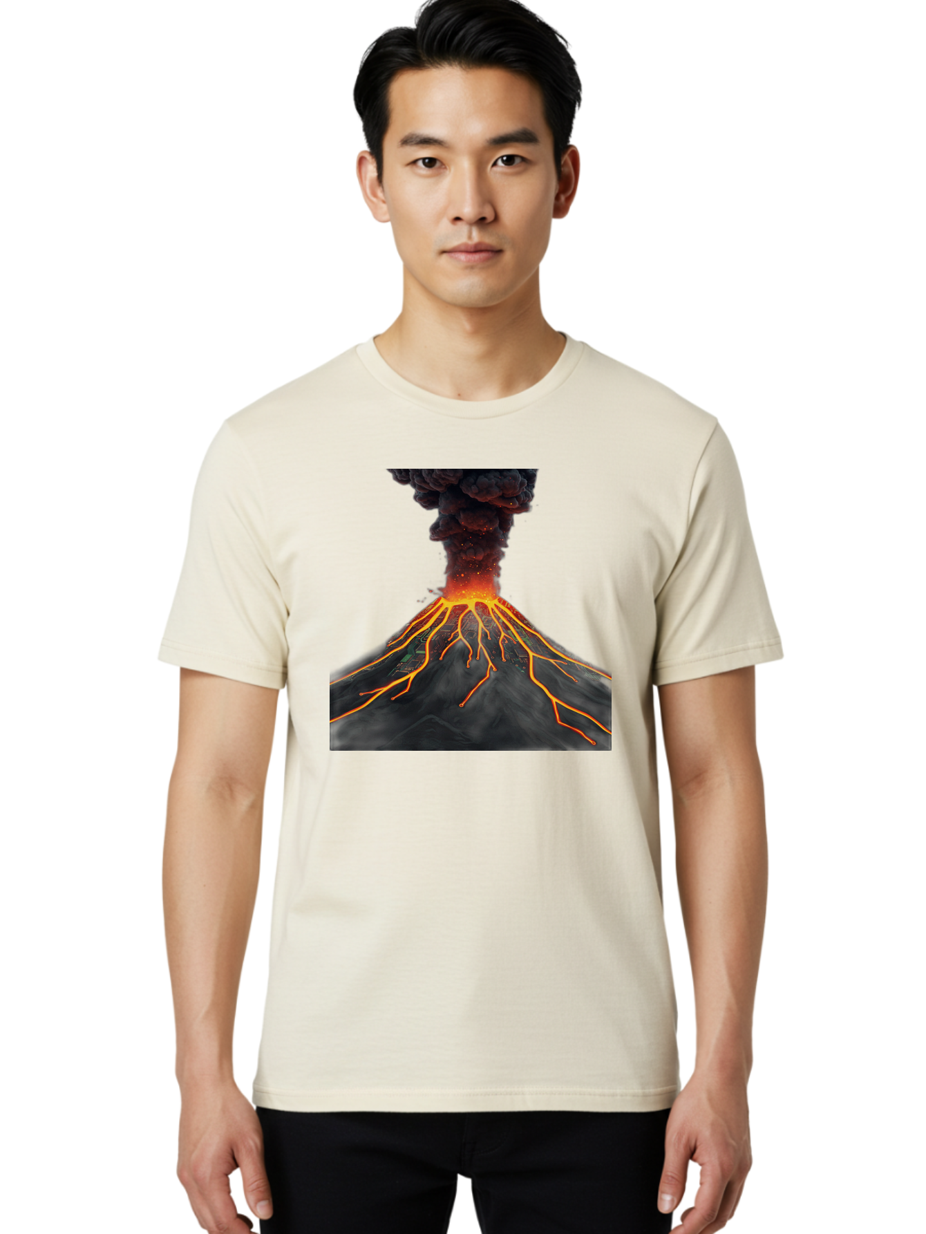 Volcano-Eruption-12 Men'S Graphic Tee, 100% Cotton, Comfortable Casual Summer Wear, Machine Washable, Vintage Camera, Old Camera, Antique Camera, Black Camera, Classic Photography, Photography Equipment, Nostalgic Device, Film Camera, Bai540
