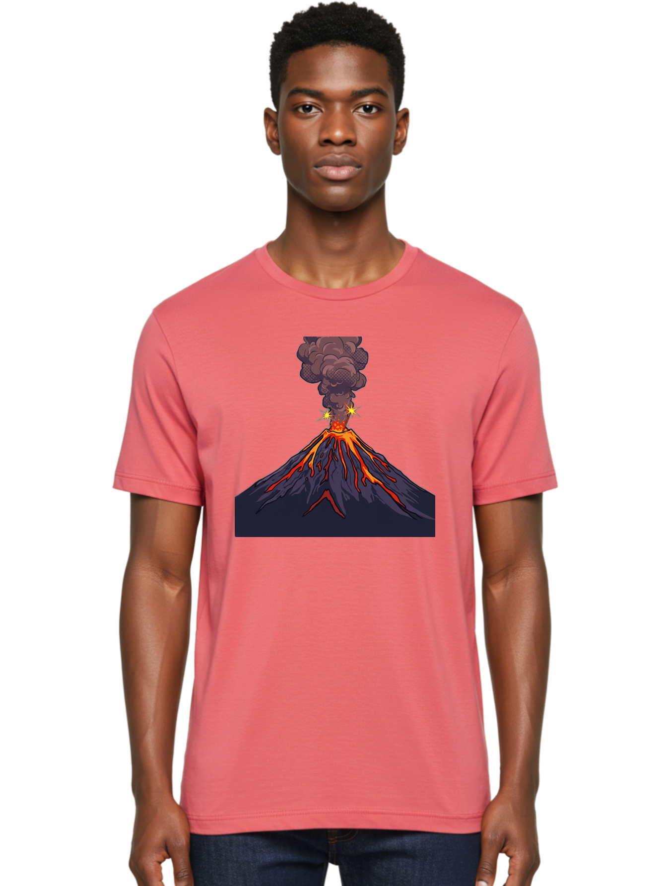 Volcano-Eruption-6 Men'S Graphic Tee, 100% Cotton, Comfortable Casual Summer Wear, Machine Washable, Vintage Camera, Old Camera, Antique Camera, Black Camera, Classic Photography, Photography Equipment, Nostalgic Device, Film Camera, Bai545