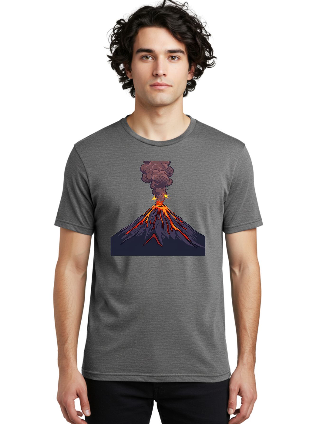 Volcano-Eruption-6 Men'S Graphic Tee, 100% Cotton, Comfortable Casual Summer Wear, Machine Washable, Vintage Camera, Old Camera, Antique Camera, Black Camera, Classic Photography, Photography Equipment, Nostalgic Device, Film Camera, Bai545