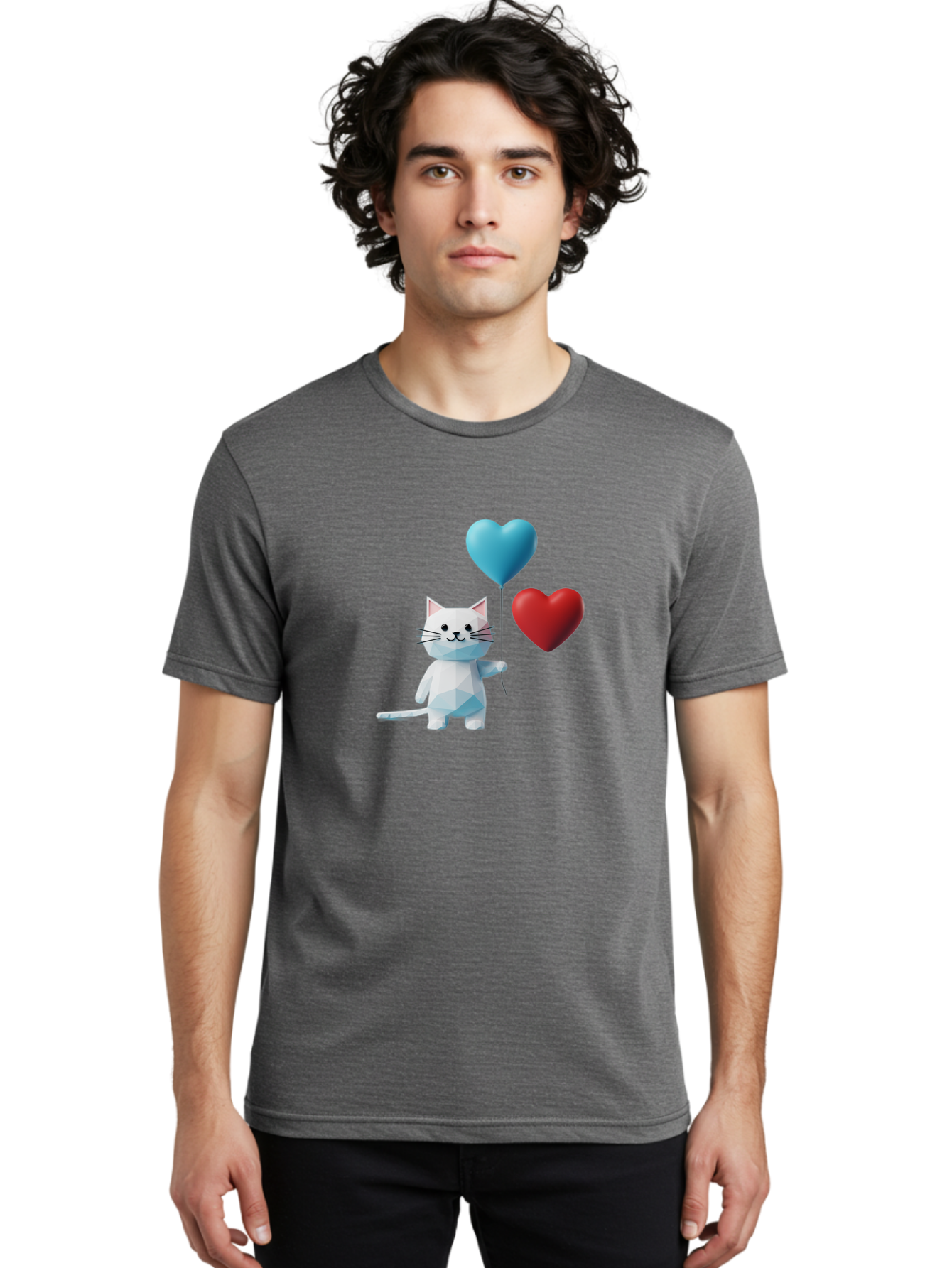 White-Cat-With-Heart-Balloons Men'S Graphic Tee, 100% Cotton, Comfortable Casual Summer Wear, Machine Washable, Vintage Camera, Old Camera, Antique Camera, Black Camera, Classic Photography, Photography Equipment, Nostalgic Device, Bai558