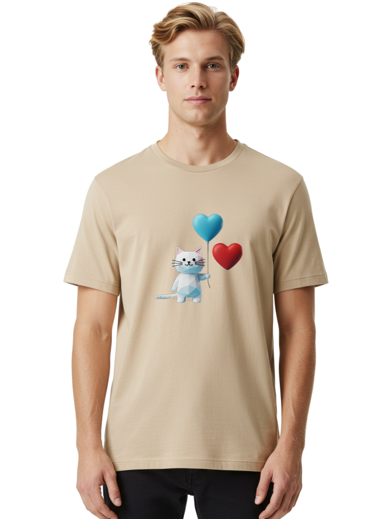 White-Cat-With-Heart-Balloons Men'S Graphic Tee, 100% Cotton, Comfortable Casual Summer Wear, Machine Washable, Vintage Camera, Old Camera, Antique Camera, Black Camera, Classic Photography, Photography Equipment, Nostalgic Device, Bai558