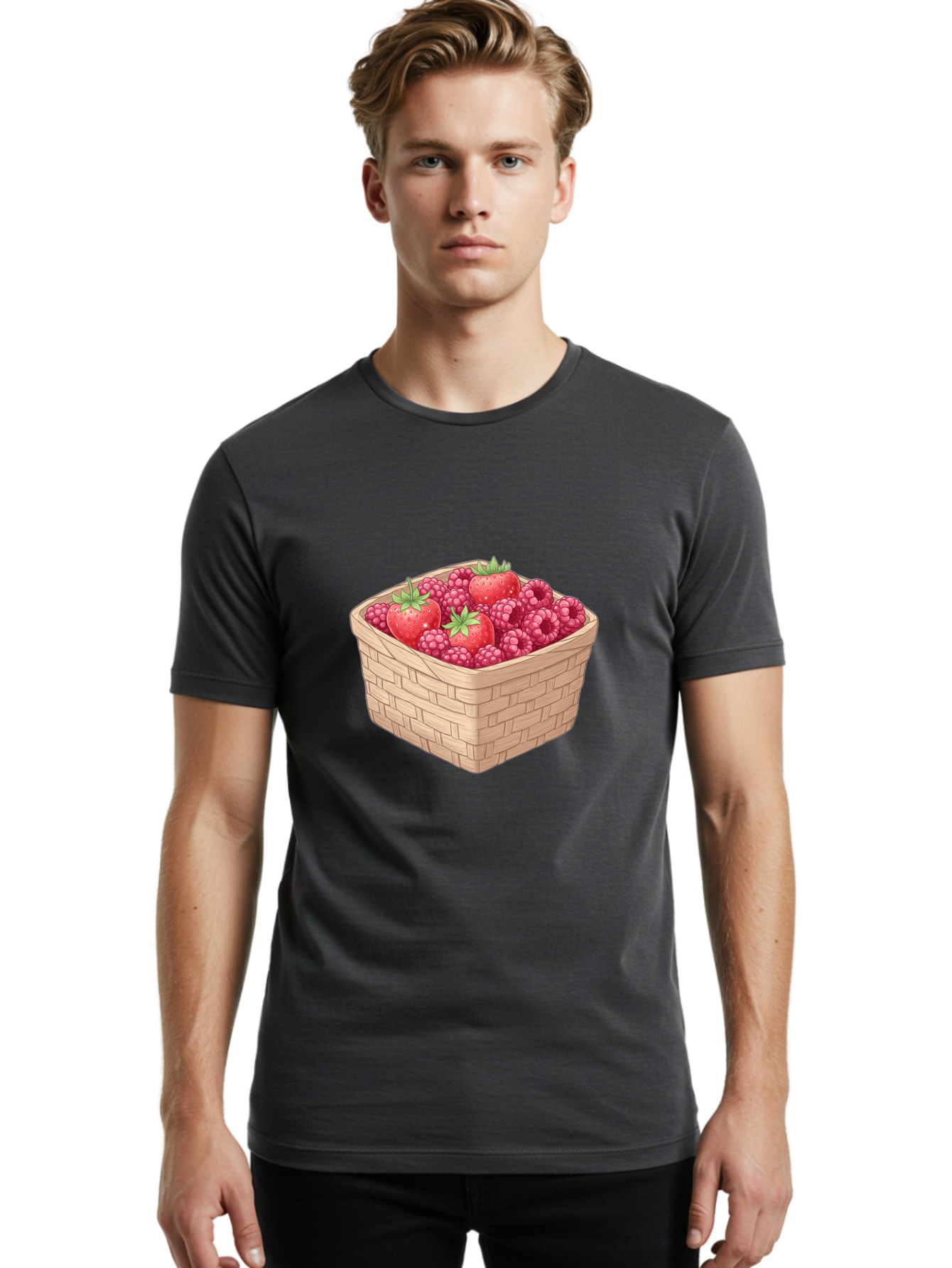 Basket-Of-Berries Men'S Graphic Tee, 100% Cotton, Comfortable Casual Summer Wear, Machine Washable, Vintage Camera, Old Camera, Antique Camera, Black Camera, Classic Photography, Photography Equipment, Nostalgic Device, Film Camera, Camera Art Bai586