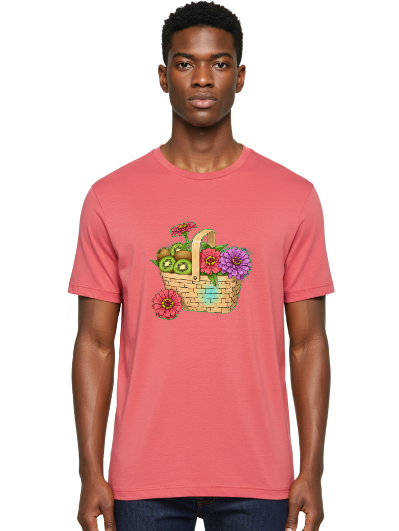 Basket-Of-Flowers-And-Kiwi-Fruits Men'S Graphic Tee, 100% Cotton, Comfortable Casual Summer Wear, Machine Washable, Vintage Camera, Old Camera, Antique Camera, Black Camera, Classic Photography, Photography Equipment, Nostalgic Device, Bai587