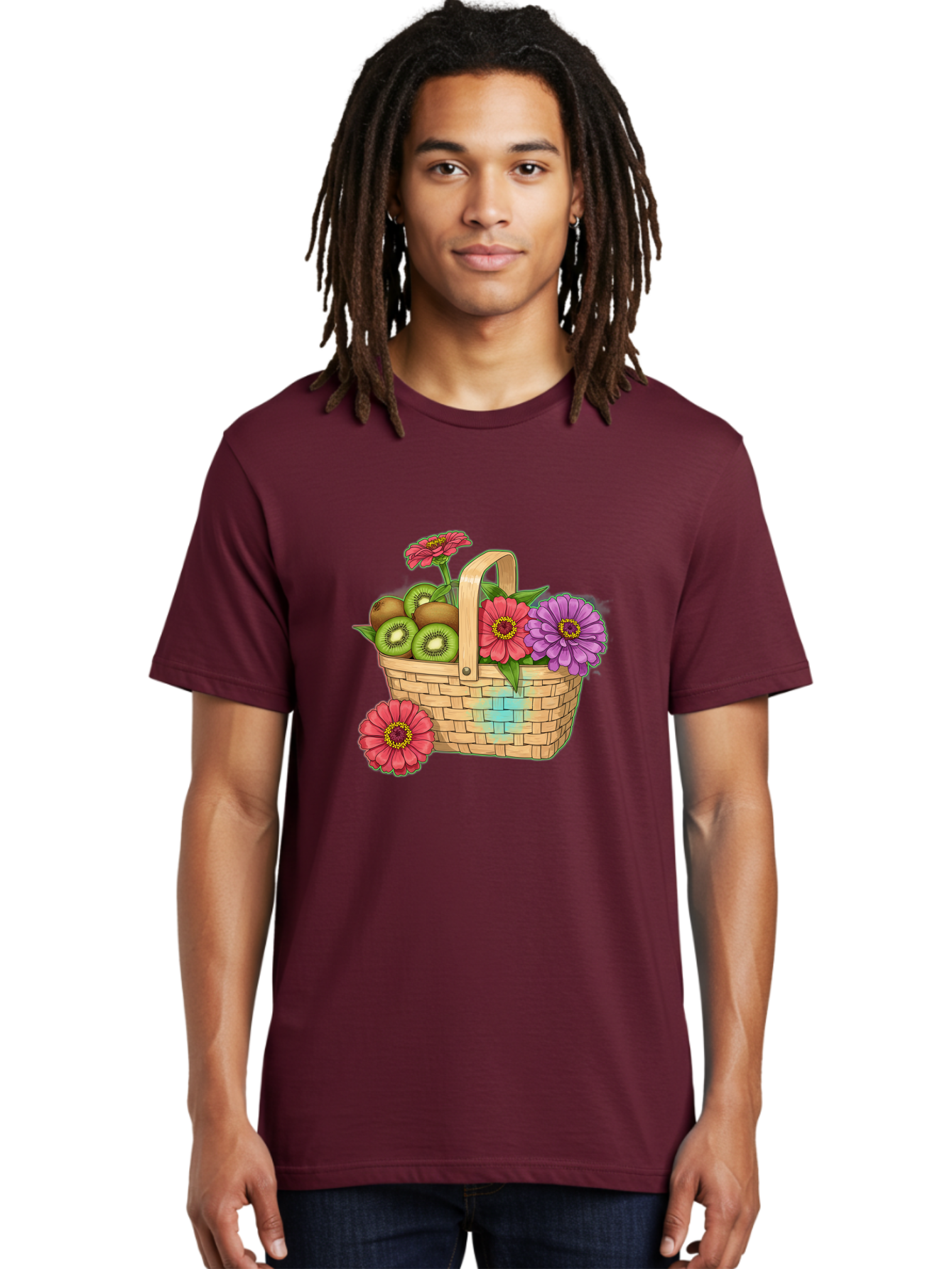 Basket-Of-Flowers-And-Kiwi-Fruits Men'S Graphic Tee, 100% Cotton, Comfortable Casual Summer Wear, Machine Washable, Vintage Camera, Old Camera, Antique Camera, Black Camera, Classic Photography, Photography Equipment, Nostalgic Device, Bai587