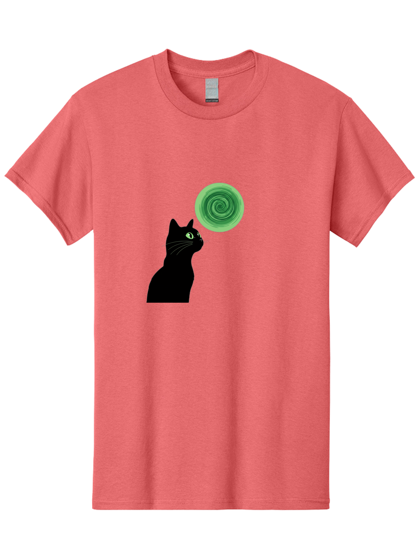 Black-Cat-And-Spiral Men'S Graphic Tee, 100% Cotton, Comfortable Casual Summer Wear, Machine Washable, Vintage Camera, Old Camera, Antique Camera, Black Camera, Classic Photography, Photography Equipment, Nostalgic Device, Film Camera, Bai592