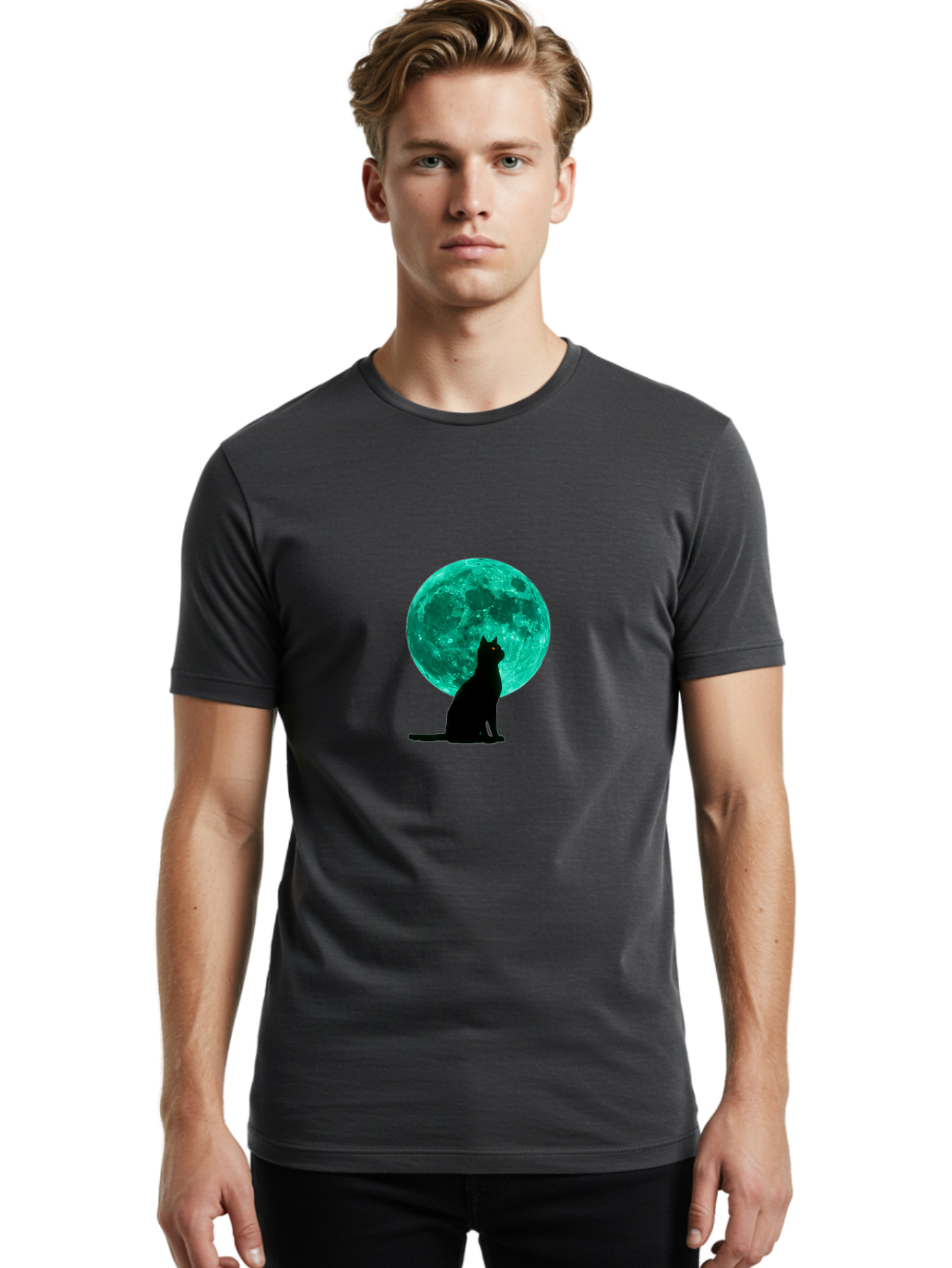 Black-Cat-Moon Men'S Graphic Tee, 100% Cotton, Comfortable Casual Summer Wear, Machine Washable, Vintage Camera, Old Camera, Antique Camera, Black Camera, Classic Photography, Photography Equipment, Nostalgic Device, Film Camera, Camera Art Bai593