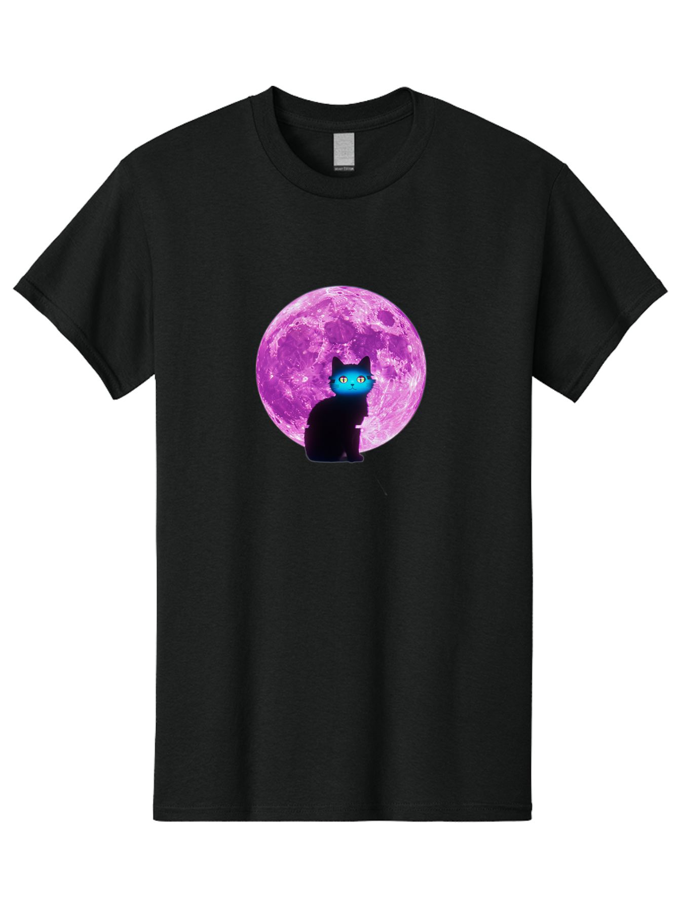 Black-Cat-Purple-Moon Men'S Graphic Tee, 100% Cotton, Comfortable Casual Summer Wear, Machine Washable, Vintage Camera, Old Camera, Antique Camera, Black Camera, Classic Photography, Photography Equipment, Nostalgic Device, Film Camera, Bai594