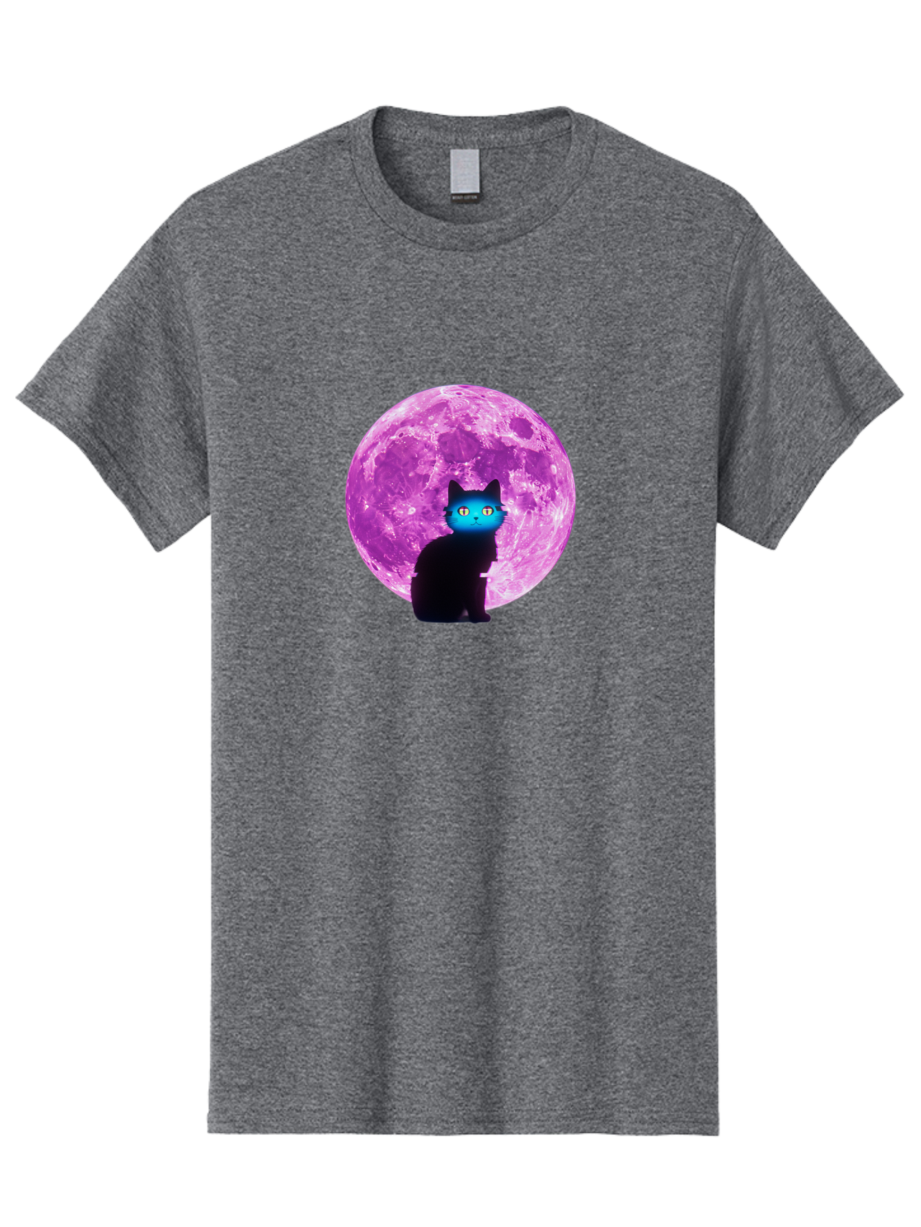 Black-Cat-Purple-Moon Men'S Graphic Tee, 100% Cotton, Comfortable Casual Summer Wear, Machine Washable, Vintage Camera, Old Camera, Antique Camera, Black Camera, Classic Photography, Photography Equipment, Nostalgic Device, Film Camera, Bai594