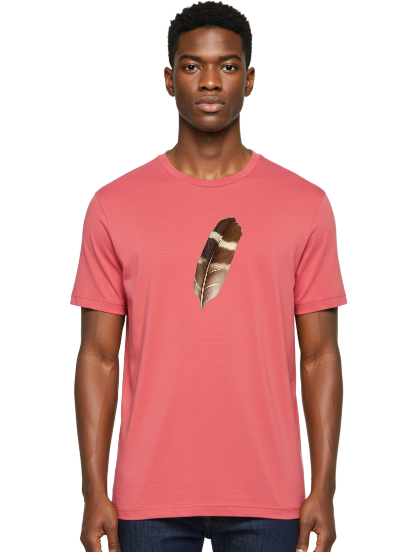 Brown-Feather-2 Men'S Graphic Tee, 100% Cotton, Comfortable Casual Summer Wear, Machine Washable, Vintage Camera, Old Camera, Antique Camera, Black Camera, Classic Photography, Photography Equipment, Nostalgic Device, Film Camera, Camera Art Bai604