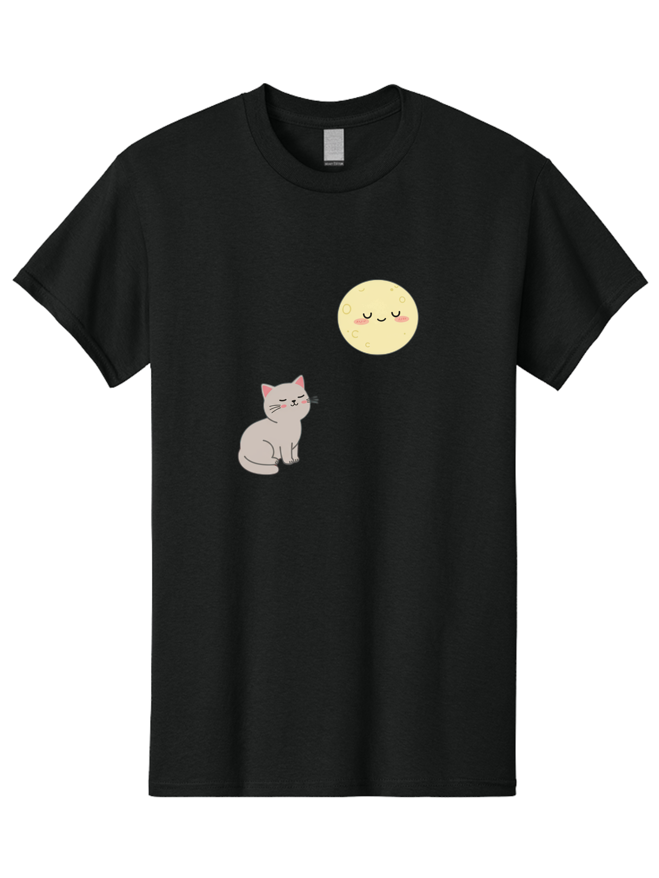 Cat-And-Moon-1 Men'S Graphic Tee, 100% Cotton, Comfortable Casual Summer Wear, Machine Washable, Vintage Camera, Old Camera, Antique Camera, Black Camera, Classic Photography, Photography Equipment, Nostalgic Device, Film Camera, Camera Art Bai623