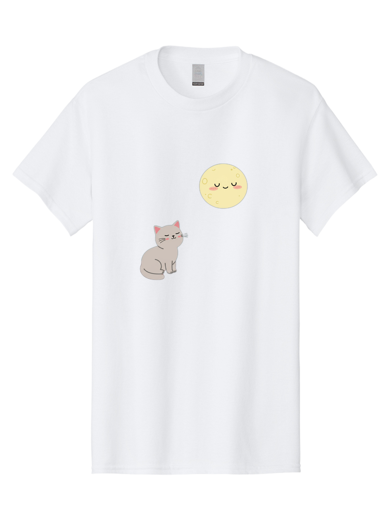 Cat-And-Moon-1 Men'S Graphic Tee, 100% Cotton, Comfortable Casual Summer Wear, Machine Washable, Vintage Camera, Old Camera, Antique Camera, Black Camera, Classic Photography, Photography Equipment, Nostalgic Device, Film Camera, Camera Art Bai623