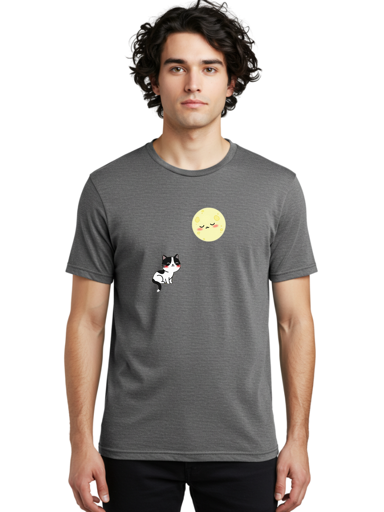 Cat-Gazing-At-Moon Men'S Graphic Tee, 100% Cotton, Comfortable Casual Summer Wear, Machine Washable, Vintage Camera, Old Camera, Antique Camera, Black Camera, Classic Photography, Photography Equipment, Nostalgic Device, Film Camera, Bai630