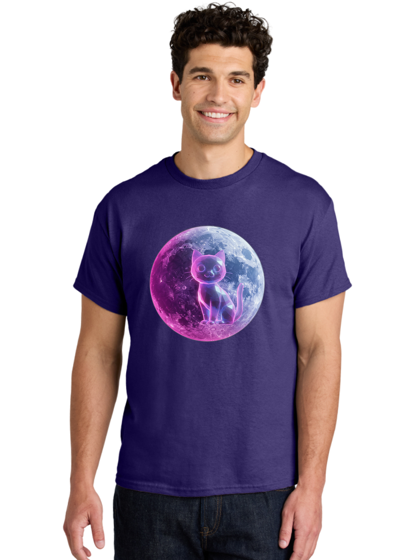 Cat-On-The-Moon-1 Men'S Graphic Tee, 100% Cotton, Comfortable Casual Summer Wear, Machine Washable, Vintage Camera, Old Camera, Antique Camera, Black Camera, Classic Photography, Photography Equipment, Nostalgic Device, Film Camera, Camera Art Bai638