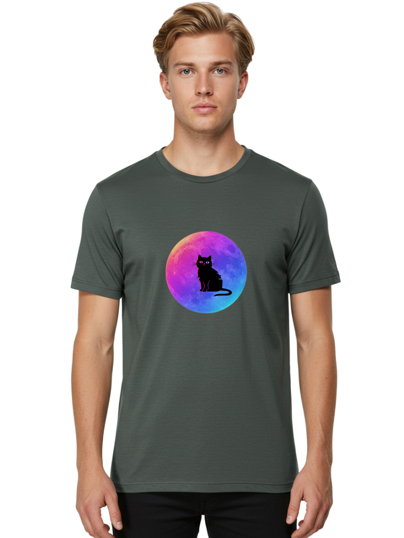 Cat-On-The-Moon Men'S Graphic Tee, 100% Cotton, Comfortable Casual Summer Wear, Machine Washable, Vintage Camera, Old Camera, Antique Camera, Black Camera, Classic Photography, Photography Equipment, Nostalgic Device, Film Camera, Camera Art Bai639