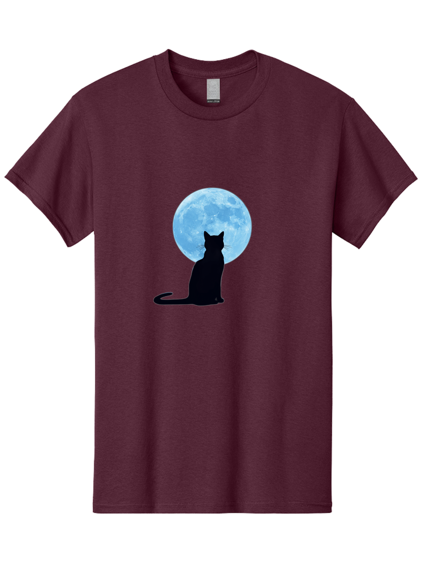 Cat-Silhouette-Full-Moon Men'S Graphic Tee, 100% Cotton, Comfortable Casual Summer Wear, Machine Washable, Vintage Camera, Old Camera, Antique Camera, Black Camera, Classic Photography, Photography Equipment, Nostalgic Device, Film Camera, Bai640