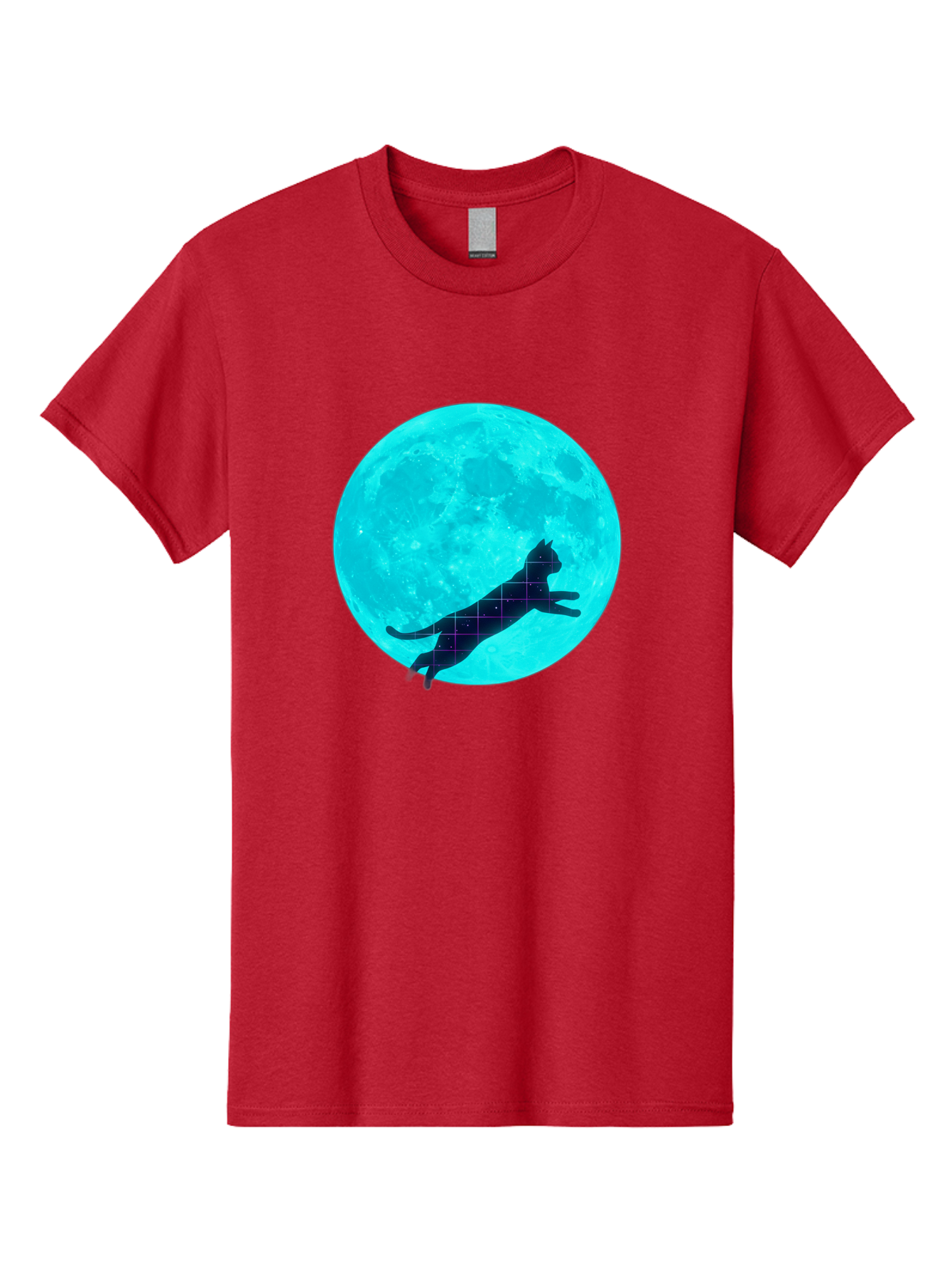 Cat-Silhouette-On-Moon Men'S Graphic Tee, 100% Cotton, Comfortable Casual Summer Wear, Machine Washable, Vintage Camera, Old Camera, Antique Camera, Black Camera, Classic Photography, Photography Equipment, Nostalgic Device, Film Camera, Bai644