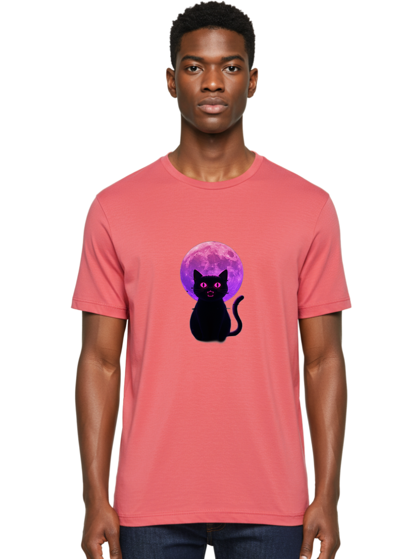 Cat-Under-Purple-Moon Men'S Graphic Tee, 100% Cotton, Comfortable Casual Summer Wear, Machine Washable, Vintage Camera, Old Camera, Antique Camera, Black Camera, Classic Photography, Photography Equipment, Nostalgic Device, Film Camera, Bai647