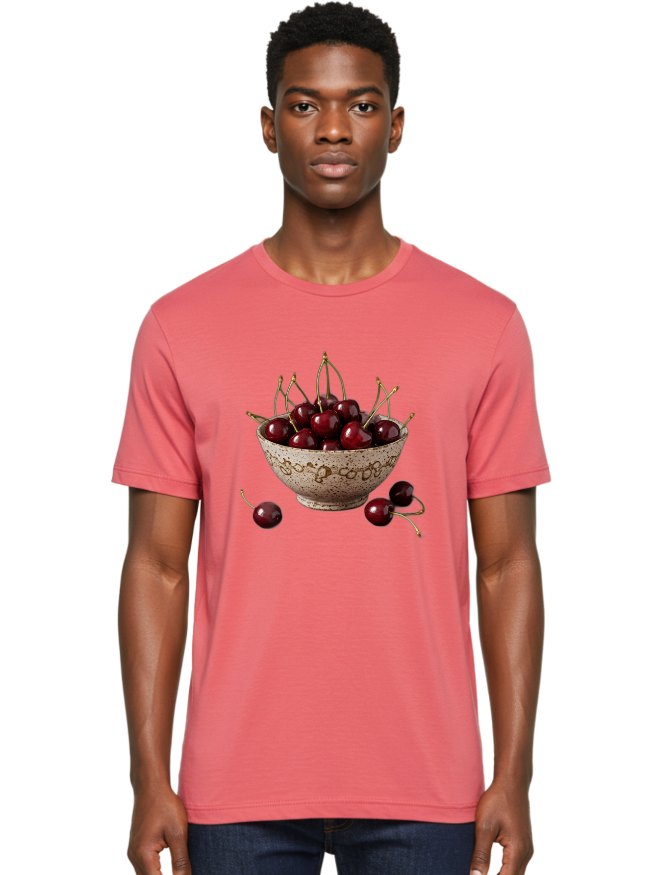 Ceramic-Bowl-Of-Cherries Men'S Graphic Tee, 100% Cotton, Comfortable Casual Summer Wear, Machine Washable, Vintage Camera, Old Camera, Antique Camera, Black Camera, Classic Photography, Photography Equipment, Nostalgic Device, Film Camera, Bai651