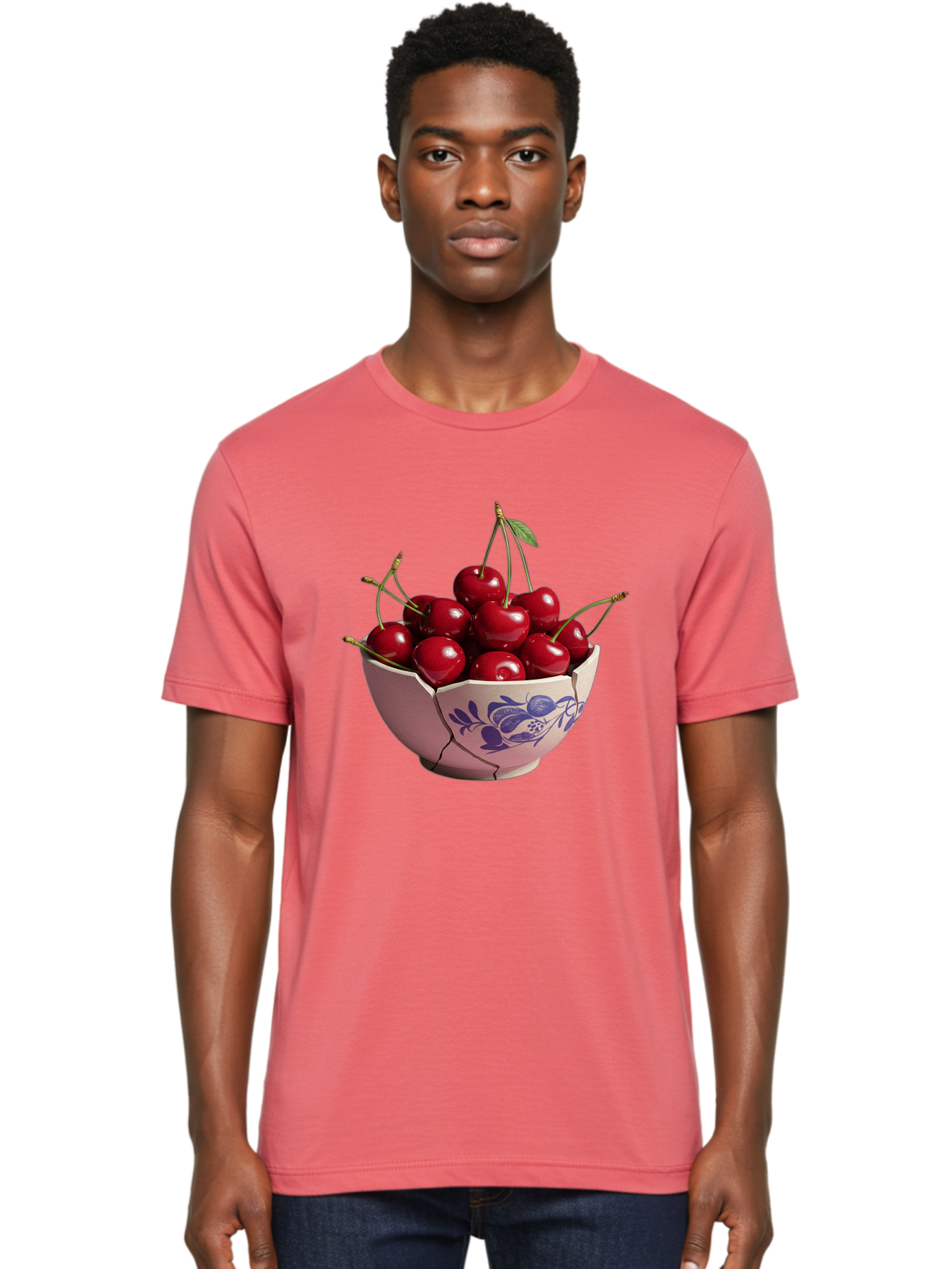 Ceramic-Bowl-With-Cherries-1 Men'S Graphic Tee, 100% Cotton, Comfortable Casual Summer Wear, Machine Washable, Vintage Camera, Old Camera, Antique Camera, Black Camera, Classic Photography, Photography Equipment, Nostalgic Device, Film Camera, Bai652