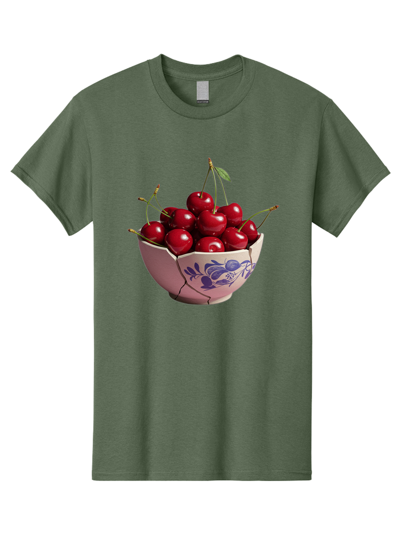 Ceramic-Bowl-With-Cherries-1 Men'S Graphic Tee, 100% Cotton, Comfortable Casual Summer Wear, Machine Washable, Vintage Camera, Old Camera, Antique Camera, Black Camera, Classic Photography, Photography Equipment, Nostalgic Device, Film Camera, Bai652