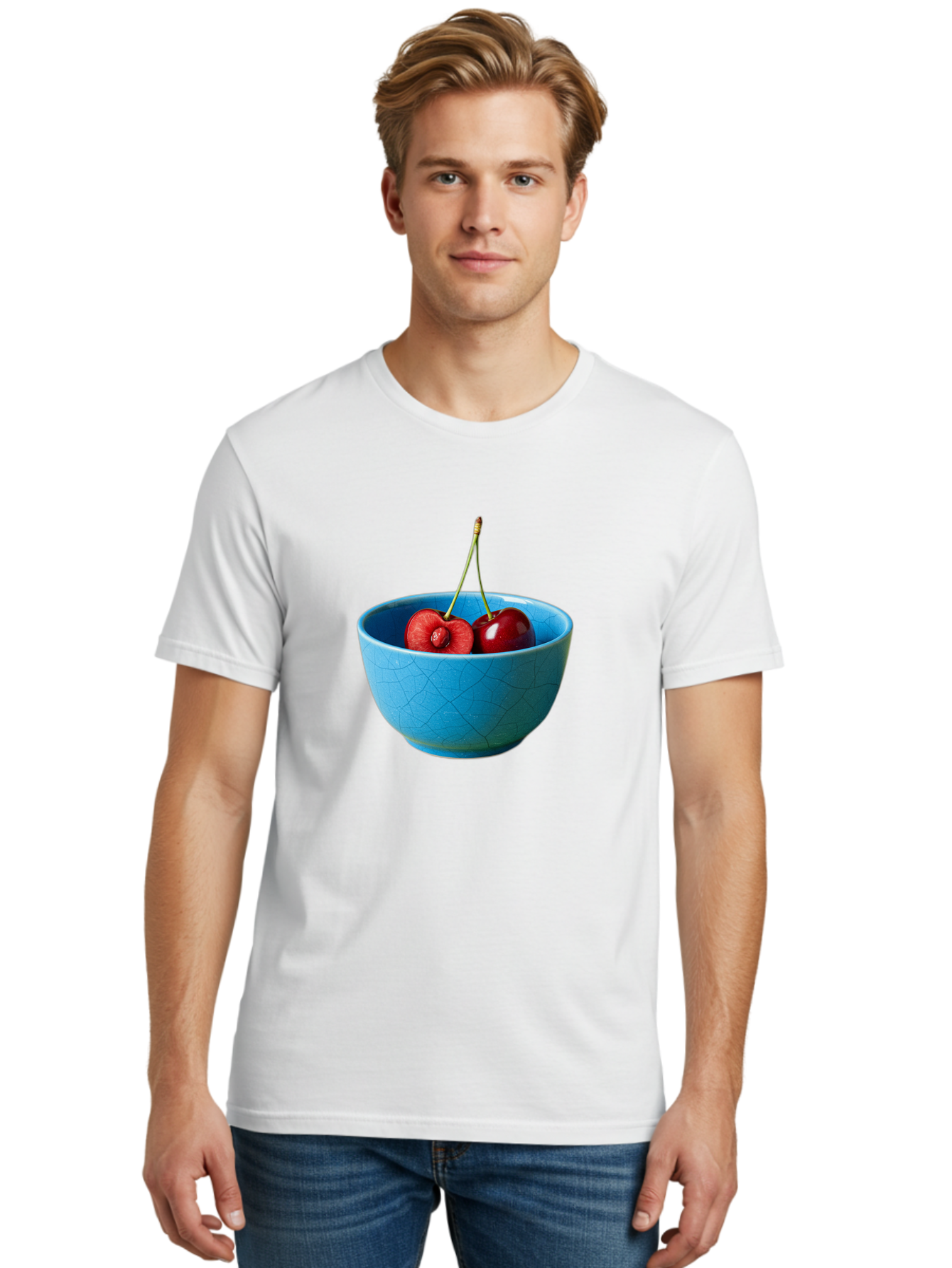Cherries-Bowl-1 Men'S Graphic Tee, 100% Cotton, Comfortable Casual Summer Wear, Machine Washable, Vintage Camera, Old Camera, Antique Camera, Black Camera, Classic Photography, Photography Equipment, Nostalgic Device, Film Camera, Camera Art Bai659