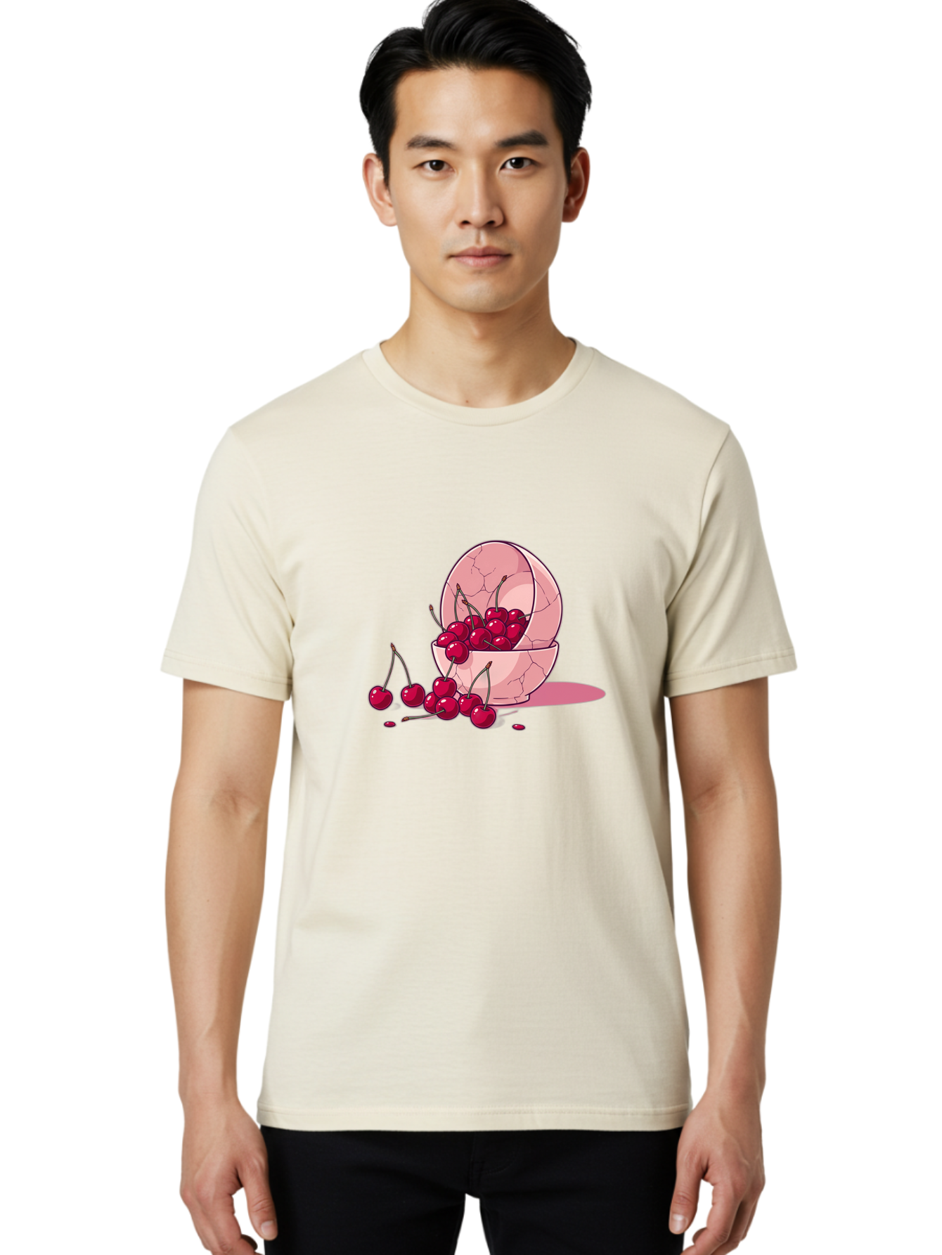 Cherries-Filling-Egg-Shell Men'S Graphic Tee, 100% Cotton, Comfortable Casual Summer Wear, Machine Washable, Vintage Camera, Old Camera, Antique Camera, Black Camera, Classic Photography, Photography Equipment, Nostalgic Device, Film Camera, Bai662