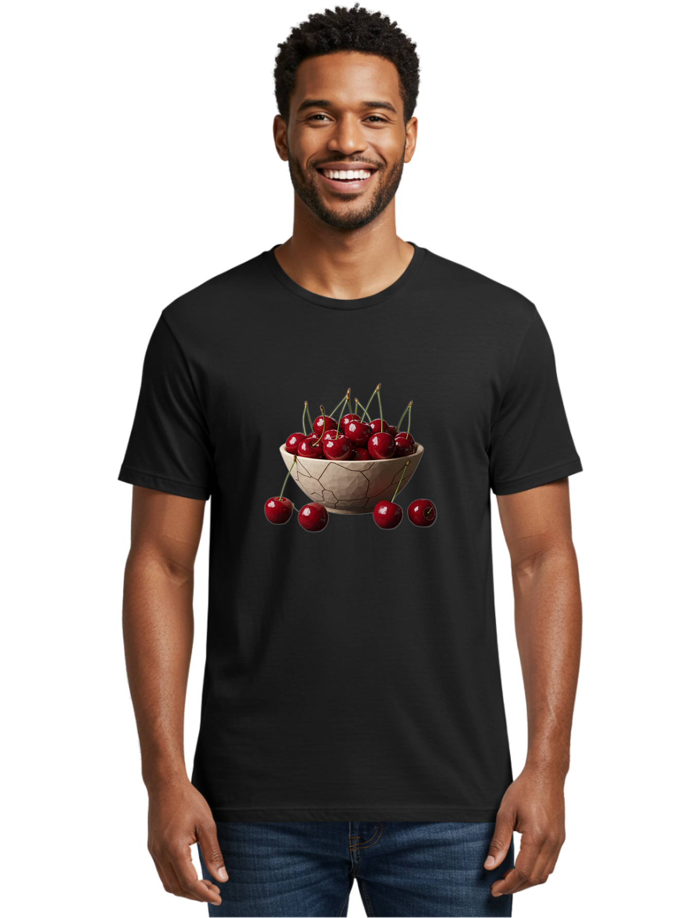 Cherries-In-A-Bowl-2 Men'S Graphic Tee, 100% Cotton, Comfortable Casual Summer Wear, Machine Washable, Vintage Camera, Old Camera, Antique Camera, Black Camera, Classic Photography, Photography Equipment, Nostalgic Device, Film Camera, Bai664
