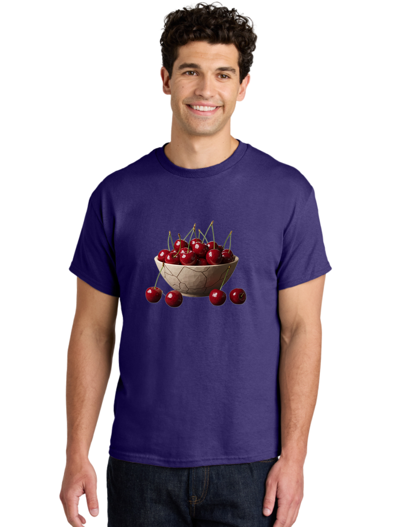 Cherries-In-A-Bowl-2 Men'S Graphic Tee, 100% Cotton, Comfortable Casual Summer Wear, Machine Washable, Vintage Camera, Old Camera, Antique Camera, Black Camera, Classic Photography, Photography Equipment, Nostalgic Device, Film Camera, Bai664