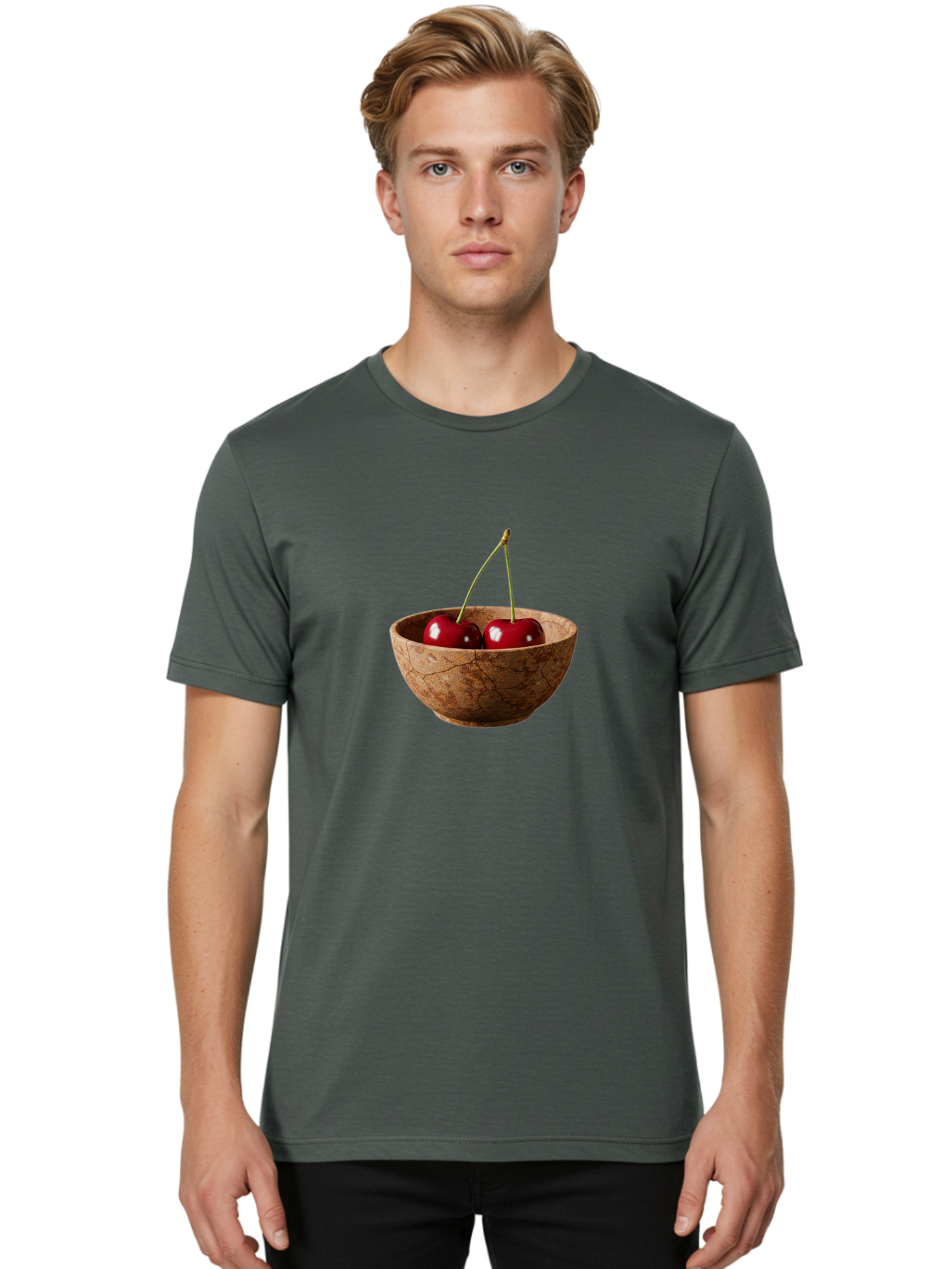 Cherries-In-A-Bowl Men'S Graphic Tee, 100% Cotton, Comfortable Casual Summer Wear, Machine Washable, Vintage Camera, Old Camera, Antique Camera, Black Camera, Classic Photography, Photography Equipment, Nostalgic Device, Film Camera, Bai666