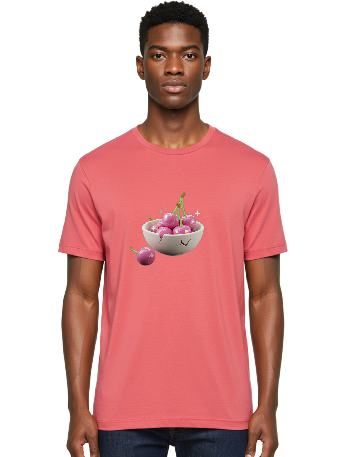 Cherries-In-Bowl-10 Men'S Graphic Tee, 100% Cotton, Comfortable Casual Summer Wear, Machine Washable, Vintage Camera, Old Camera, Antique Camera, Black Camera, Classic Photography, Photography Equipment, Nostalgic Device, Film Camera, Bai674