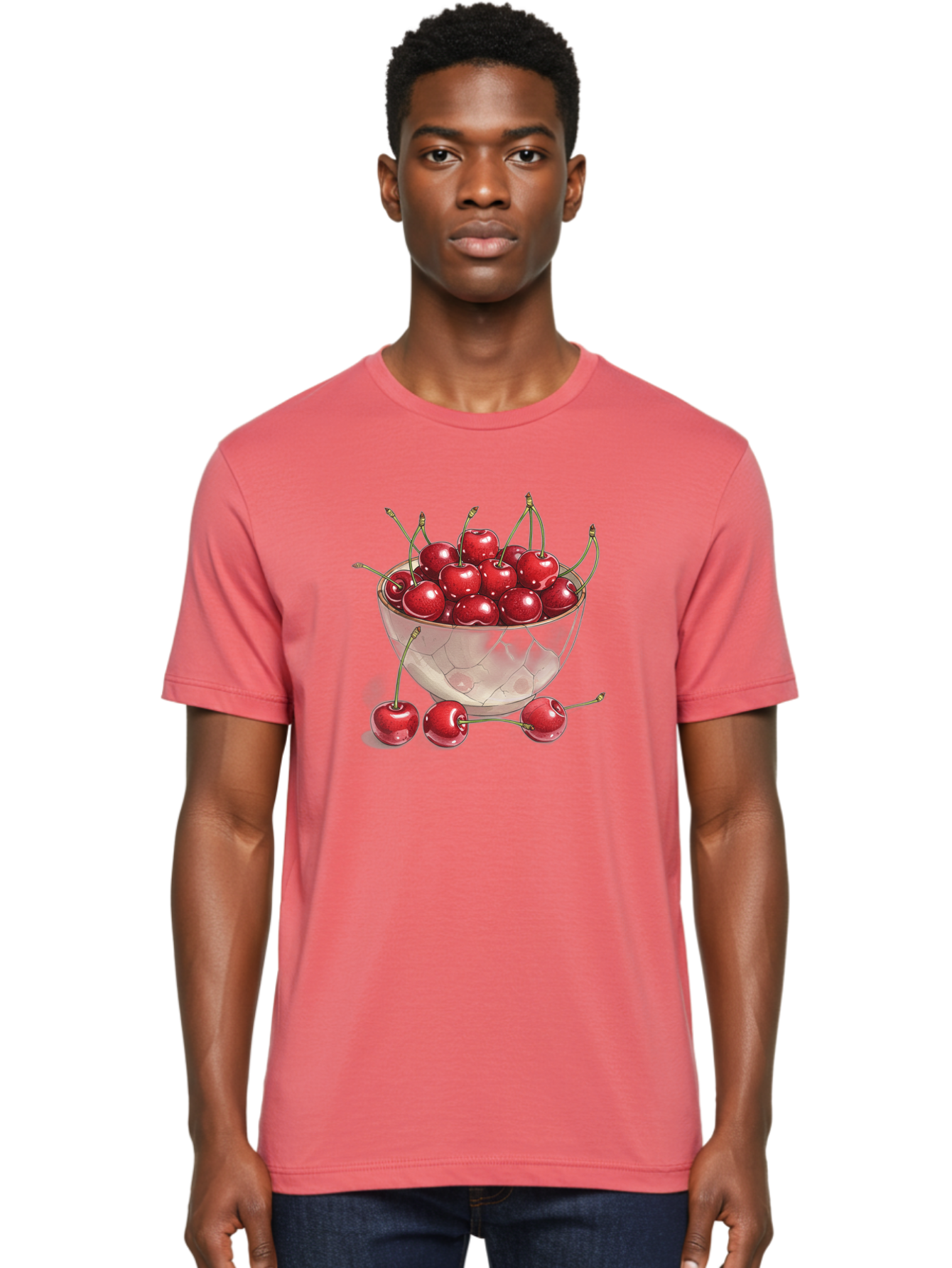 Cherries-In-Bowl-11 Men'S Graphic Tee, 100% Cotton, Comfortable Casual Summer Wear, Machine Washable, Vintage Camera, Old Camera, Antique Camera, Black Camera, Classic Photography, Photography Equipment, Nostalgic Device, Film Camera, Bai675