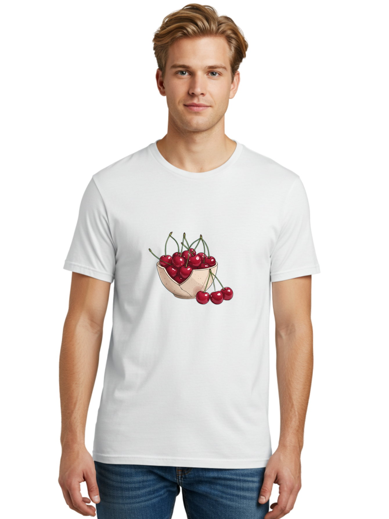 Cherries-In-Bowl-13 Men'S Graphic Tee, 100% Cotton, Comfortable Casual Summer Wear, Machine Washable, Vintage Camera, Old Camera, Antique Camera, Black Camera, Classic Photography, Photography Equipment, Nostalgic Device, Film Camera, Bai677