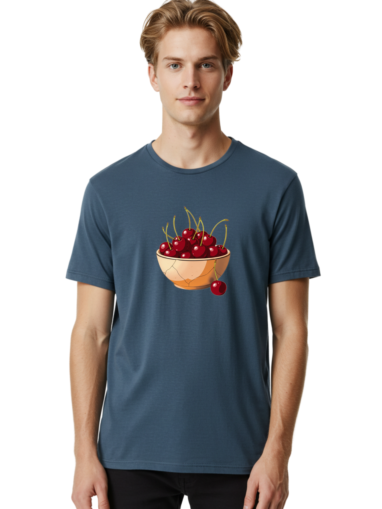 Cherries-In-Bowl-14 Men'S Graphic Tee, 100% Cotton, Comfortable Casual Summer Wear, Machine Washable, Vintage Camera, Old Camera, Antique Camera, Black Camera, Classic Photography, Photography Equipment, Nostalgic Device, Film Camera, Bai678