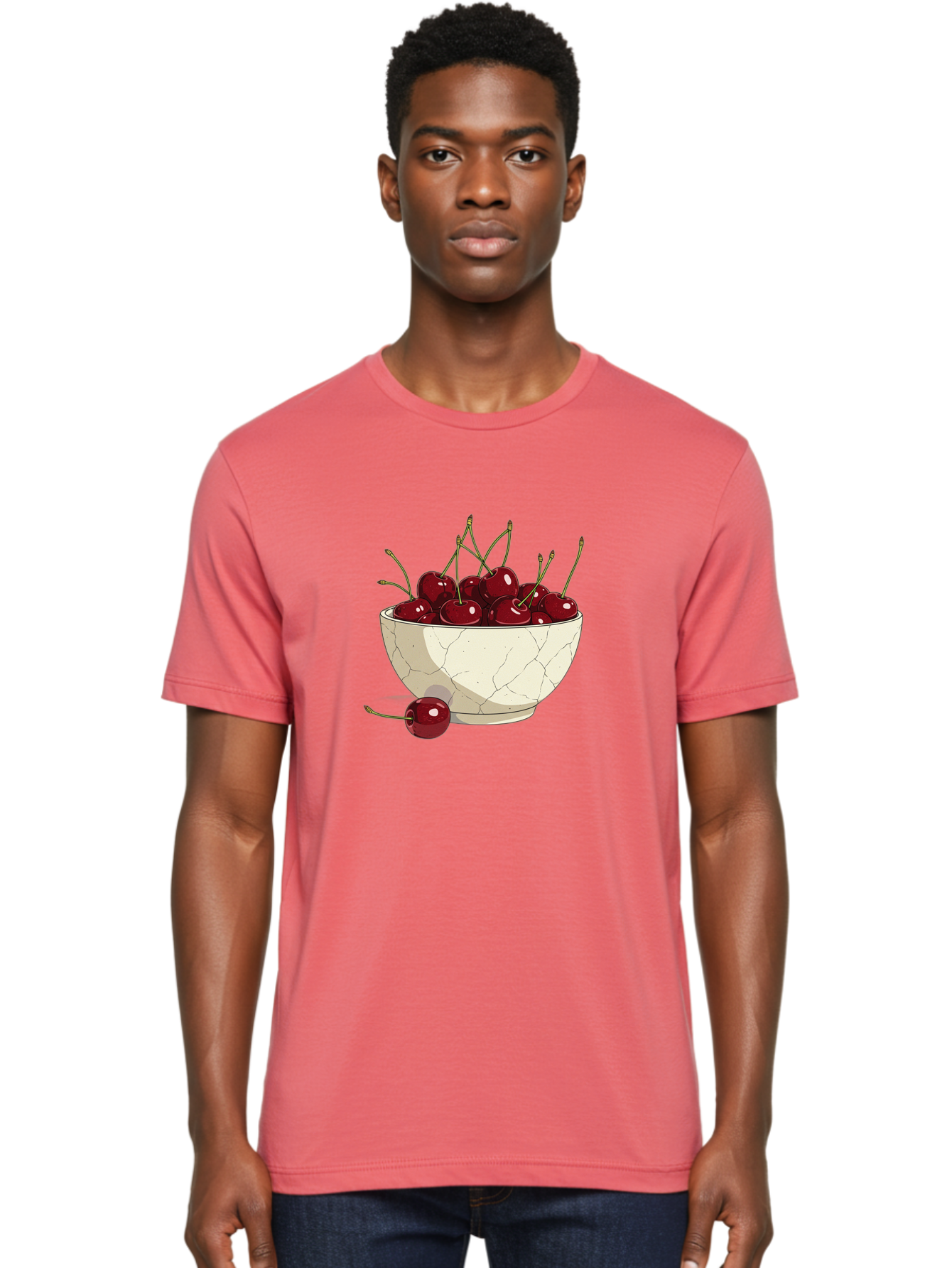 Cherries-In-Bowl-3 Men'S Graphic Tee, 100% Cotton, Comfortable Casual Summer Wear, Machine Washable, Vintage Camera, Old Camera, Antique Camera, Black Camera, Classic Photography, Photography Equipment, Nostalgic Device, Film Camera, Bai693