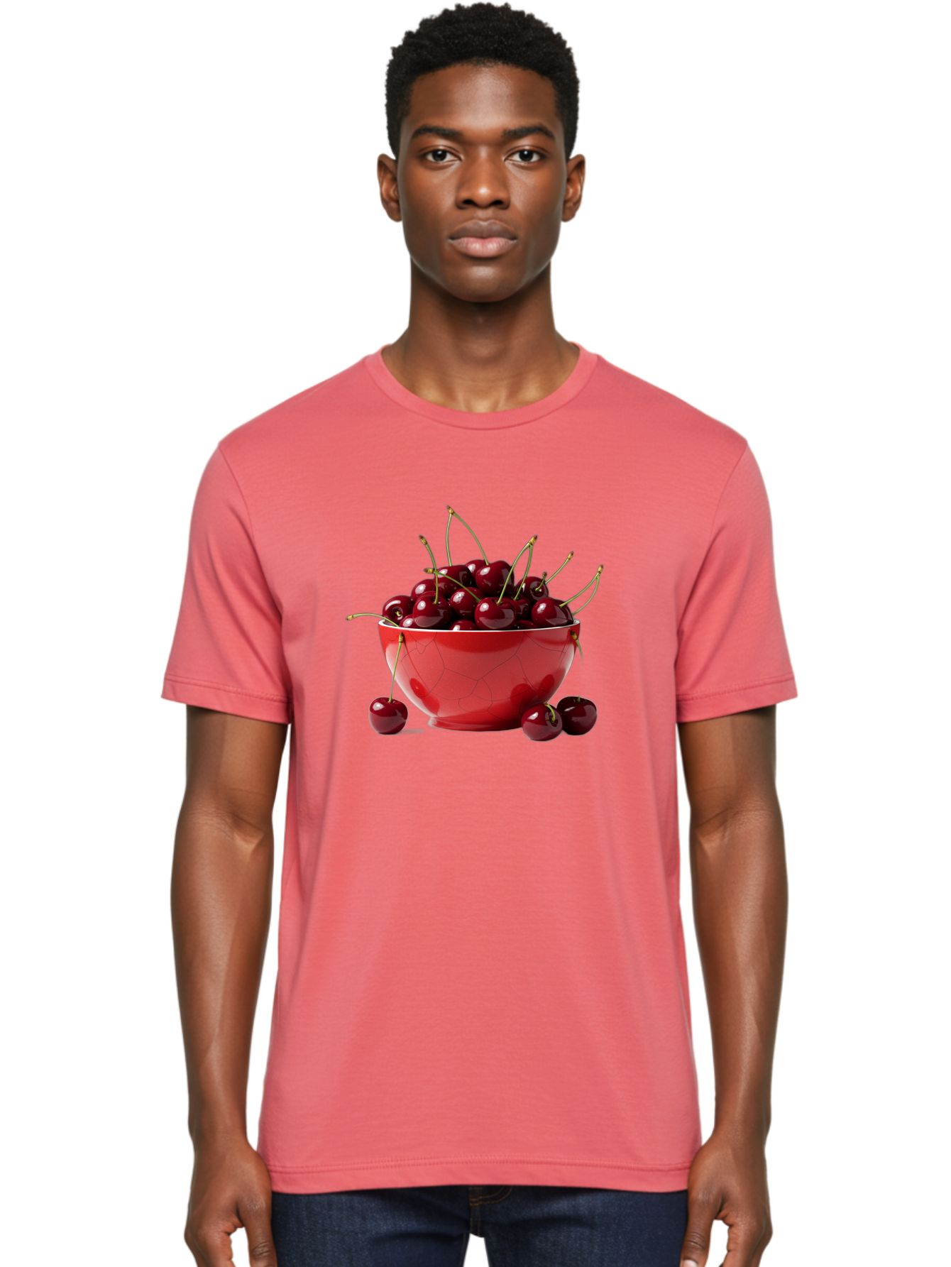 Cherries-In-Bowl-6 Men'S Graphic Tee, 100% Cotton, Comfortable Casual Summer Wear, Machine Washable, Vintage Camera, Old Camera, Antique Camera, Black Camera, Classic Photography, Photography Equipment, Nostalgic Device, Film Camera, Bai696