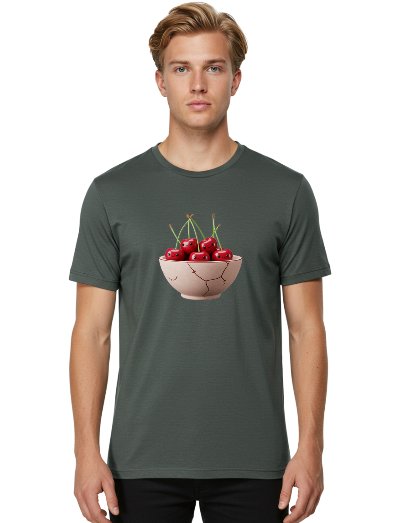 Cherries-In-Broken-Bowl Men'S Graphic Tee, 100% Cotton, Comfortable Casual Summer Wear, Machine Washable, Vintage Camera, Old Camera, Antique Camera, Black Camera, Classic Photography, Photography Equipment, Nostalgic Device, Film Camera, Bai701