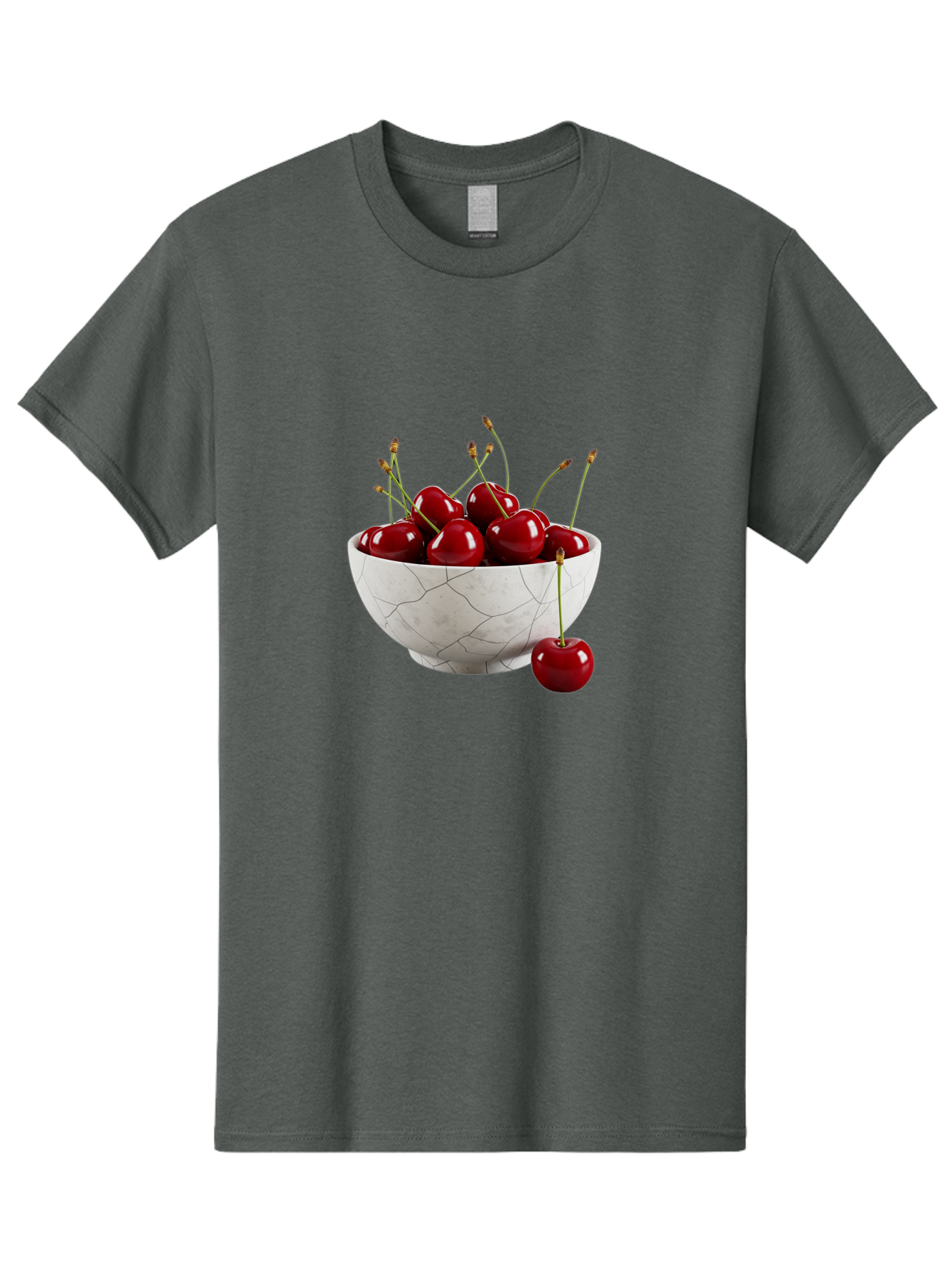 Cherries-In-Cracked-White-Bowl Men'S Graphic Tee, 100% Cotton, Comfortable Casual Summer Wear, Machine Washable, Vintage Camera, Old Camera, Antique Camera, Black Camera, Classic Photography, Photography Equipment, Nostalgic Device, Bai704