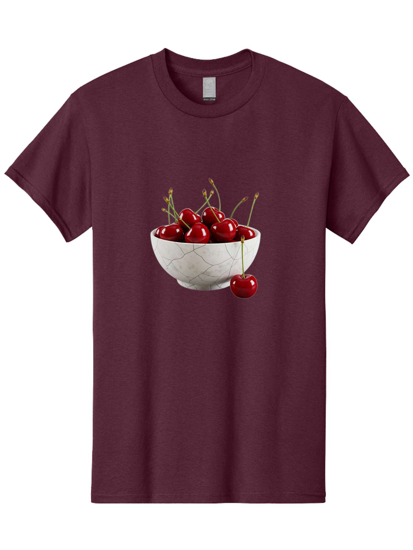 Cherries-In-Cracked-White-Bowl Men'S Graphic Tee, 100% Cotton, Comfortable Casual Summer Wear, Machine Washable, Vintage Camera, Old Camera, Antique Camera, Black Camera, Classic Photography, Photography Equipment, Nostalgic Device, Bai704