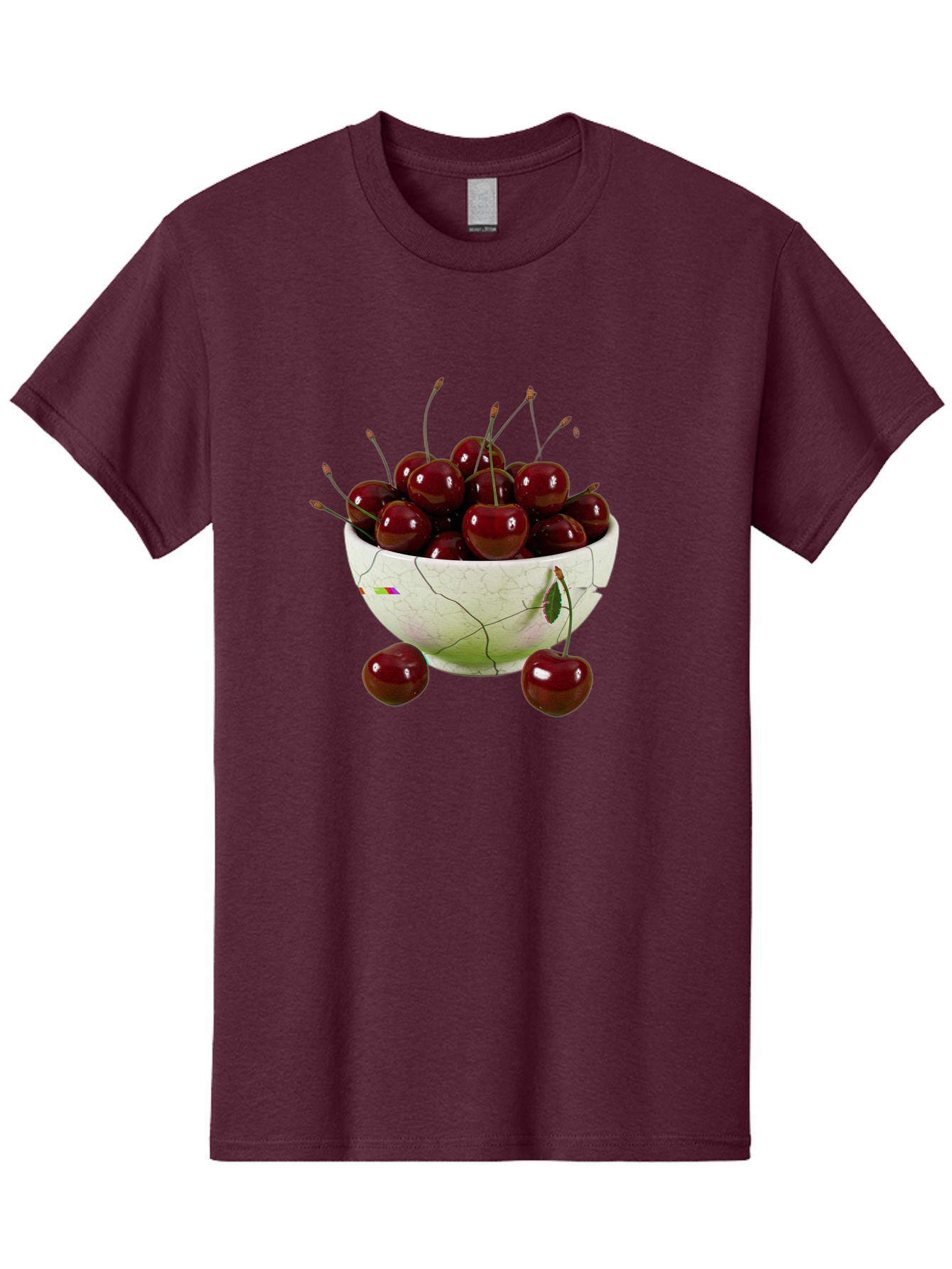 Cherries-In-Kintsugi-Bowl-1 Men'S Graphic Tee, 100% Cotton, Comfortable Casual Summer Wear, Machine Washable, Vintage Camera, Old Camera, Antique Camera, Black Camera, Classic Photography, Photography Equipment, Nostalgic Device, Film Camera, Bai707