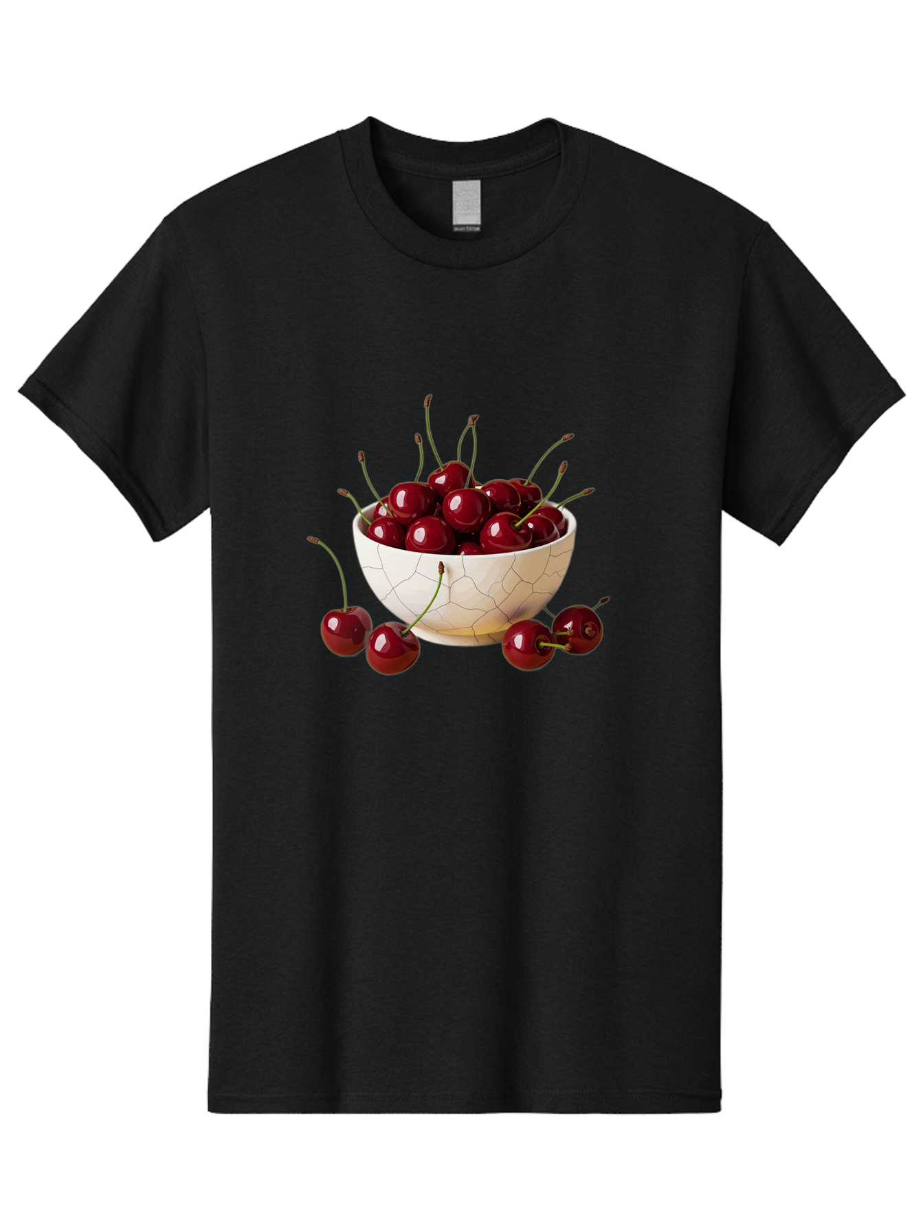 Cherries-In-Kintsugi-Bowl-2 Men'S Graphic Tee, 100% Cotton, Comfortable Casual Summer Wear, Machine Washable, Vintage Camera, Old Camera, Antique Camera, Black Camera, Classic Photography, Photography Equipment, Nostalgic Device, Film Camera, Bai708