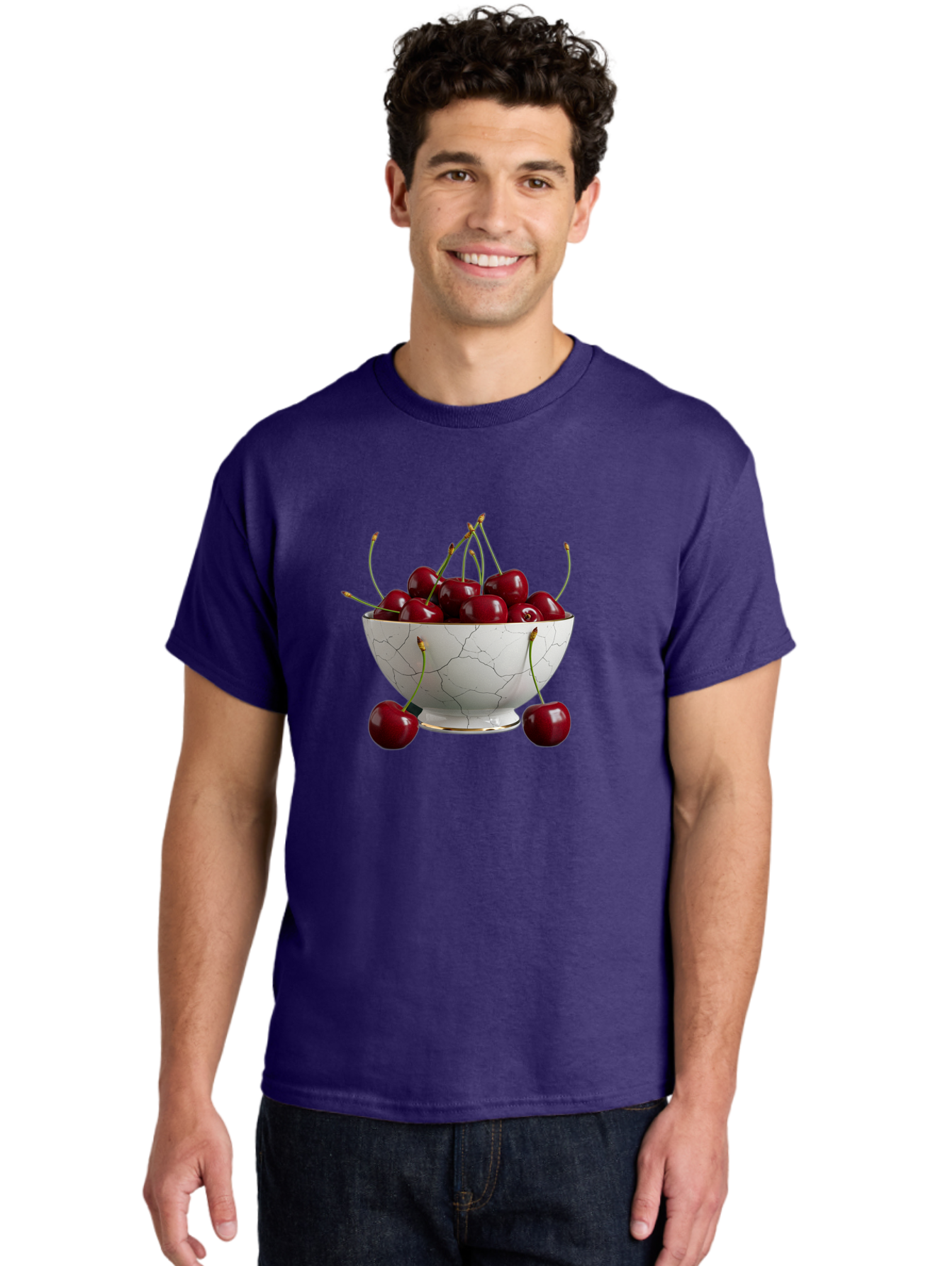 Cherries-In-Marble-Bowl Men'S Graphic Tee, 100% Cotton, Comfortable Casual Summer Wear, Machine Washable, Vintage Camera, Old Camera, Antique Camera, Black Camera, Classic Photography, Photography Equipment, Nostalgic Device, Film Camera, Bai710
