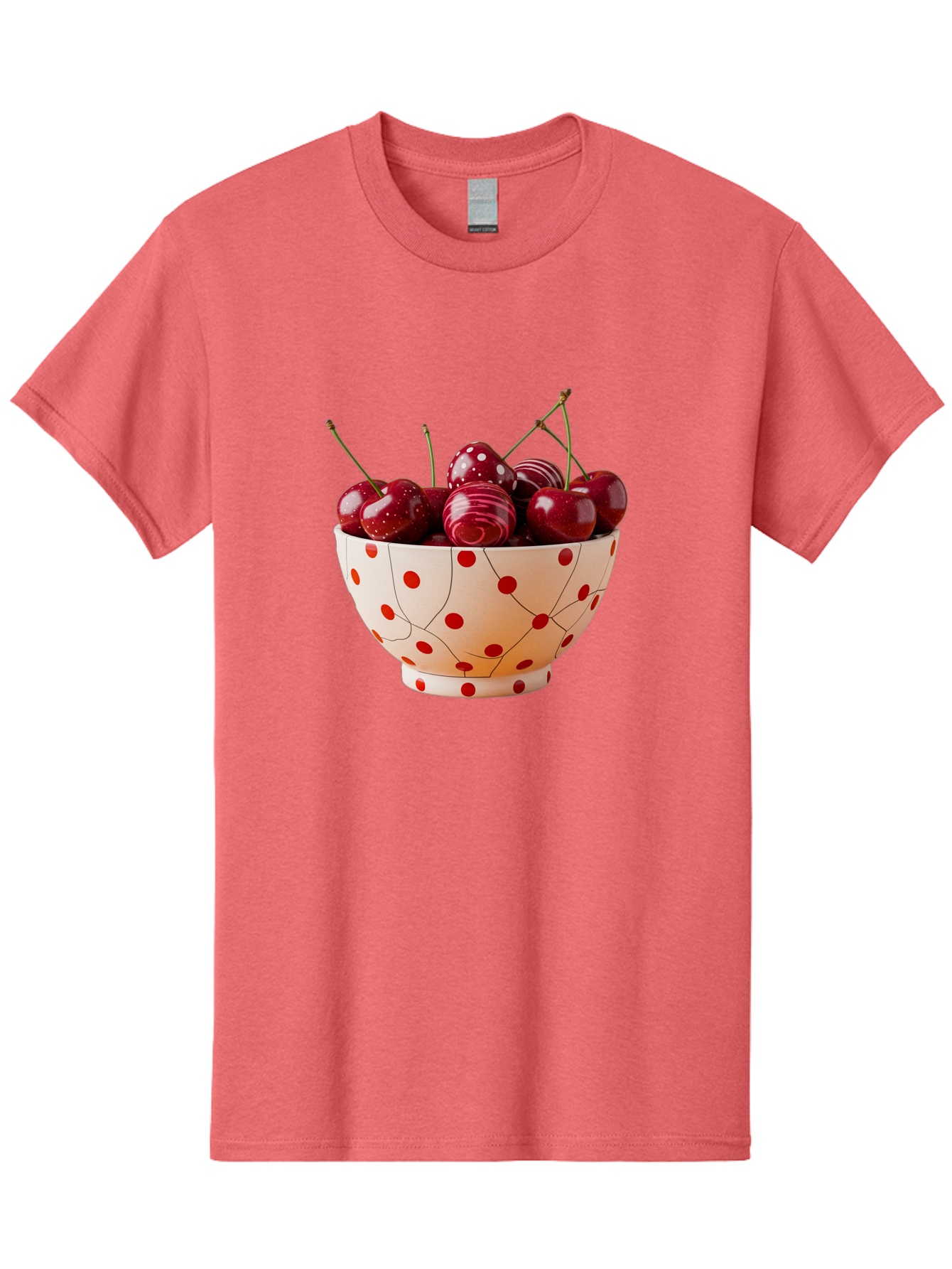 Cherries-In-White-Bowl-With-Red-Polka-Dots Men'S Graphic Tee, 100% Cotton, Comfortable Casual Summer Wear, Machine Washable, Vintage Camera, Old Camera, Antique Camera, Black Camera, Classic Photography, Photography Equipment, Bai711