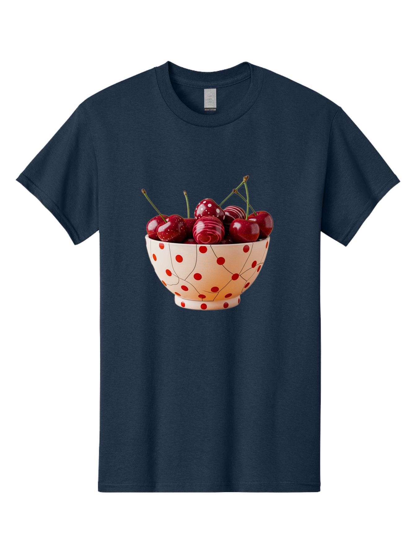 Cherries-In-White-Bowl-With-Red-Polka-Dots Men'S Graphic Tee, 100% Cotton, Comfortable Casual Summer Wear, Machine Washable, Vintage Camera, Old Camera, Antique Camera, Black Camera, Classic Photography, Photography Equipment, Bai711