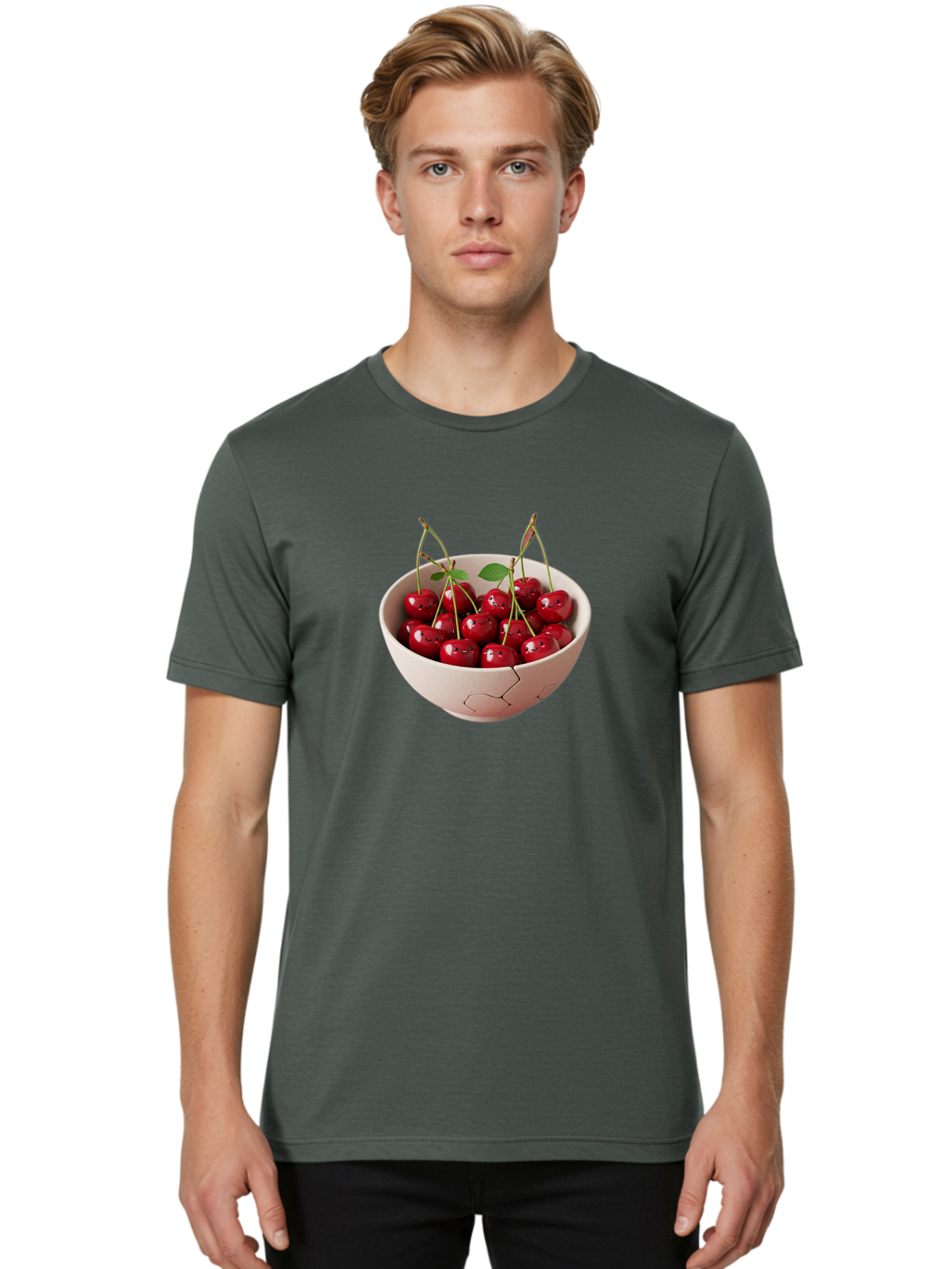 Cherries-With-Funny-Faces Men'S Graphic Tee, 100% Cotton, Comfortable Casual Summer Wear, Machine Washable, Vintage Camera, Old Camera, Antique Camera, Black Camera, Classic Photography, Photography Equipment, Nostalgic Device, Film Camera, Bai715