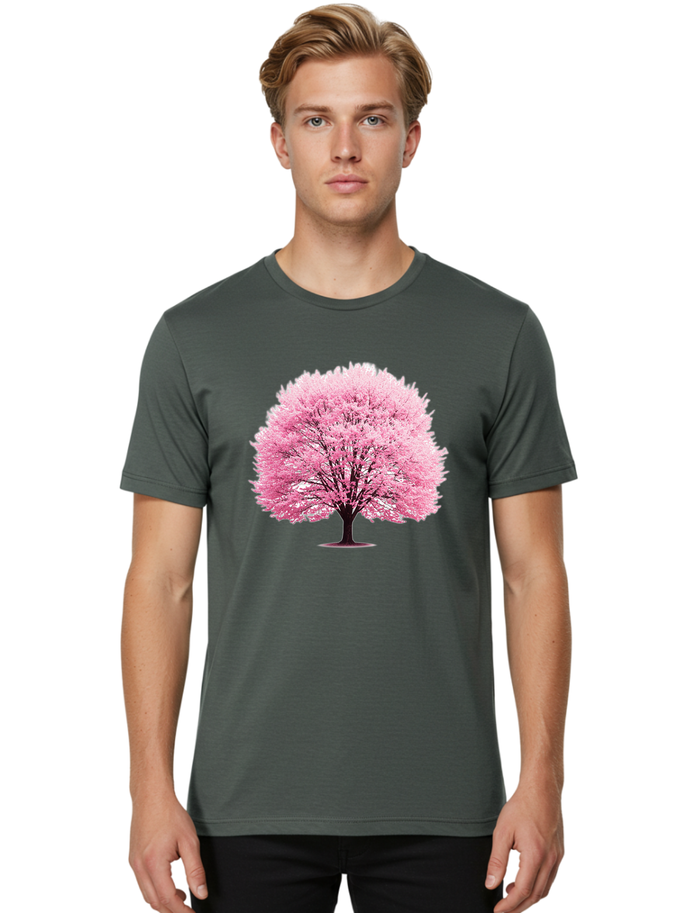 Cherry-Blossom-Tree-1 Men'S Graphic Tee, 100% Cotton, Comfortable Casual Summer Wear, Machine Washable, Vintage Camera, Old Camera, Antique Camera, Black Camera, Classic Photography, Photography Equipment, Nostalgic Device, Film Camera, Bai719