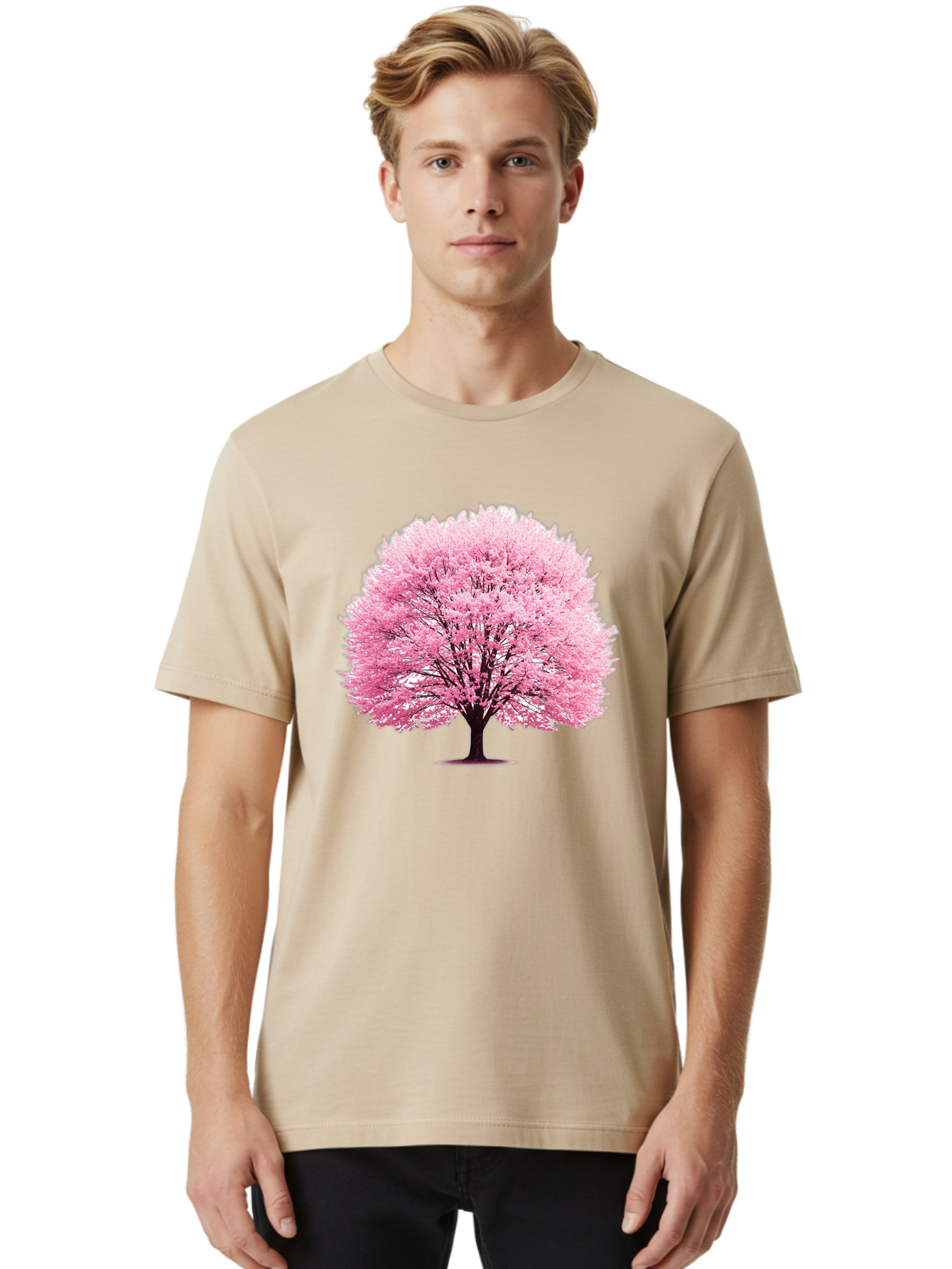 Cherry-Blossom-Tree-1 Men'S Graphic Tee, 100% Cotton, Comfortable Casual Summer Wear, Machine Washable, Vintage Camera, Old Camera, Antique Camera, Black Camera, Classic Photography, Photography Equipment, Nostalgic Device, Film Camera, Bai719